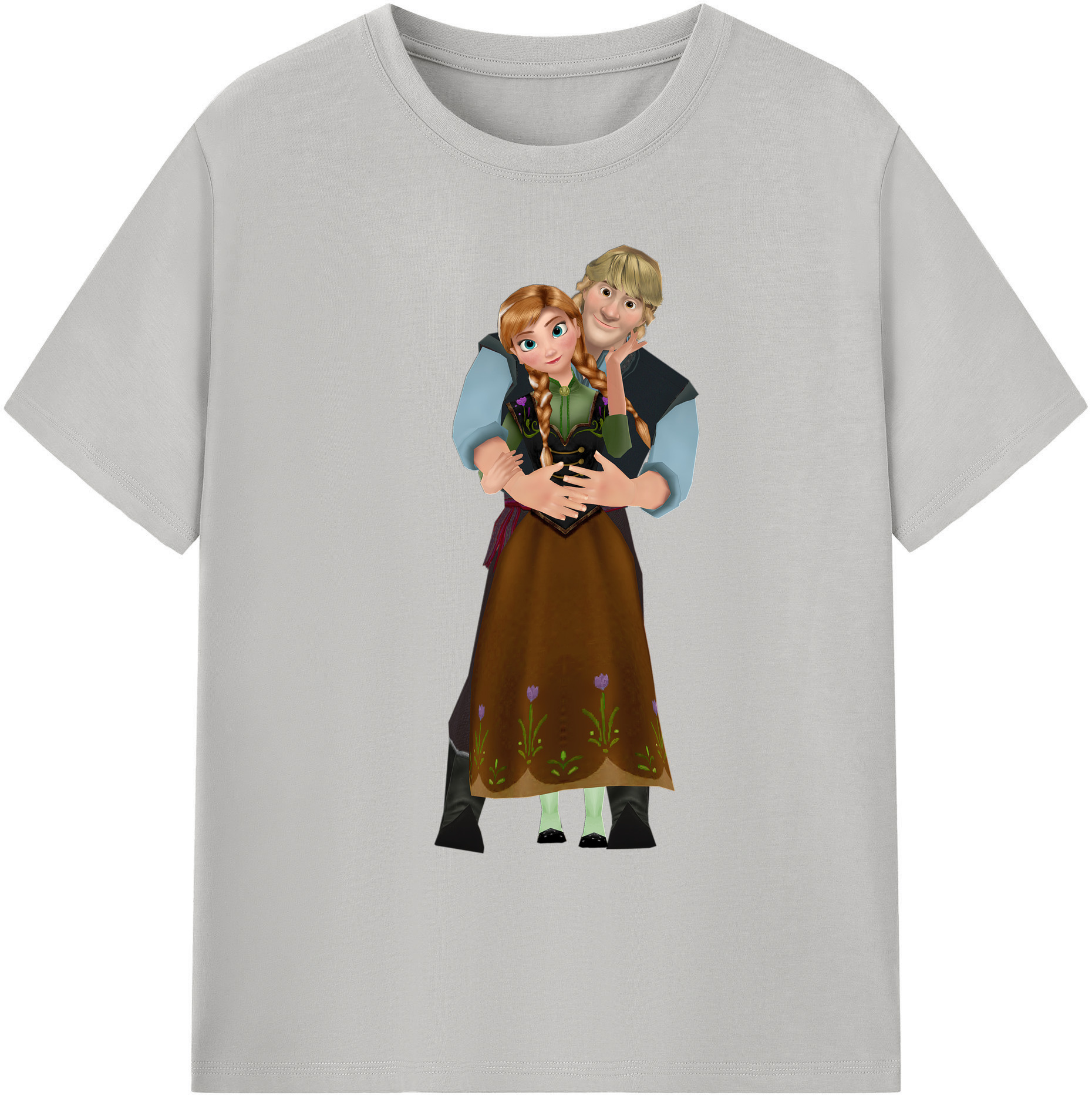 （画像用） アナと雪の女王 アンナ エルサ Frozen Anna Elsa 綿100％ メンズ半袖Tシャツ｜肌触りやわらか＆通気性