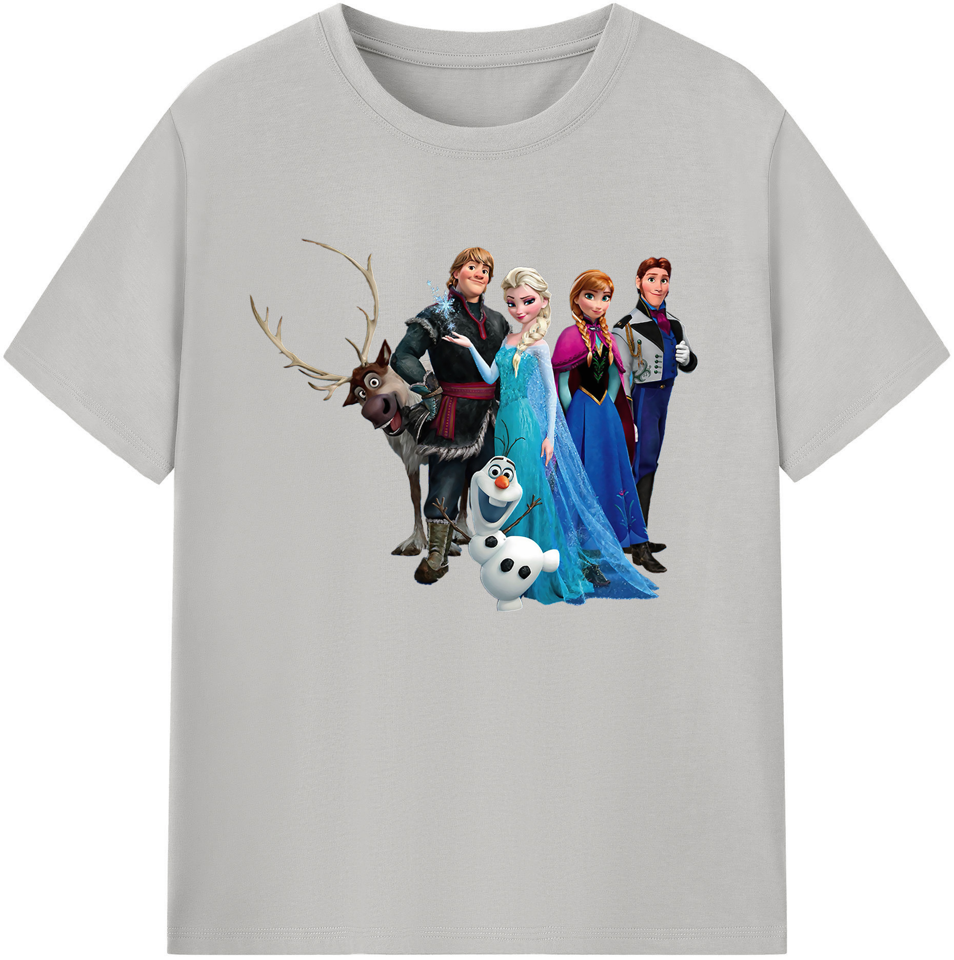 （画像用） アナと雪の女王 アンナ エルサ Frozen Anna Elsa 綿100％ メンズ半袖Tシャツ｜肌触りやわらか＆通気性