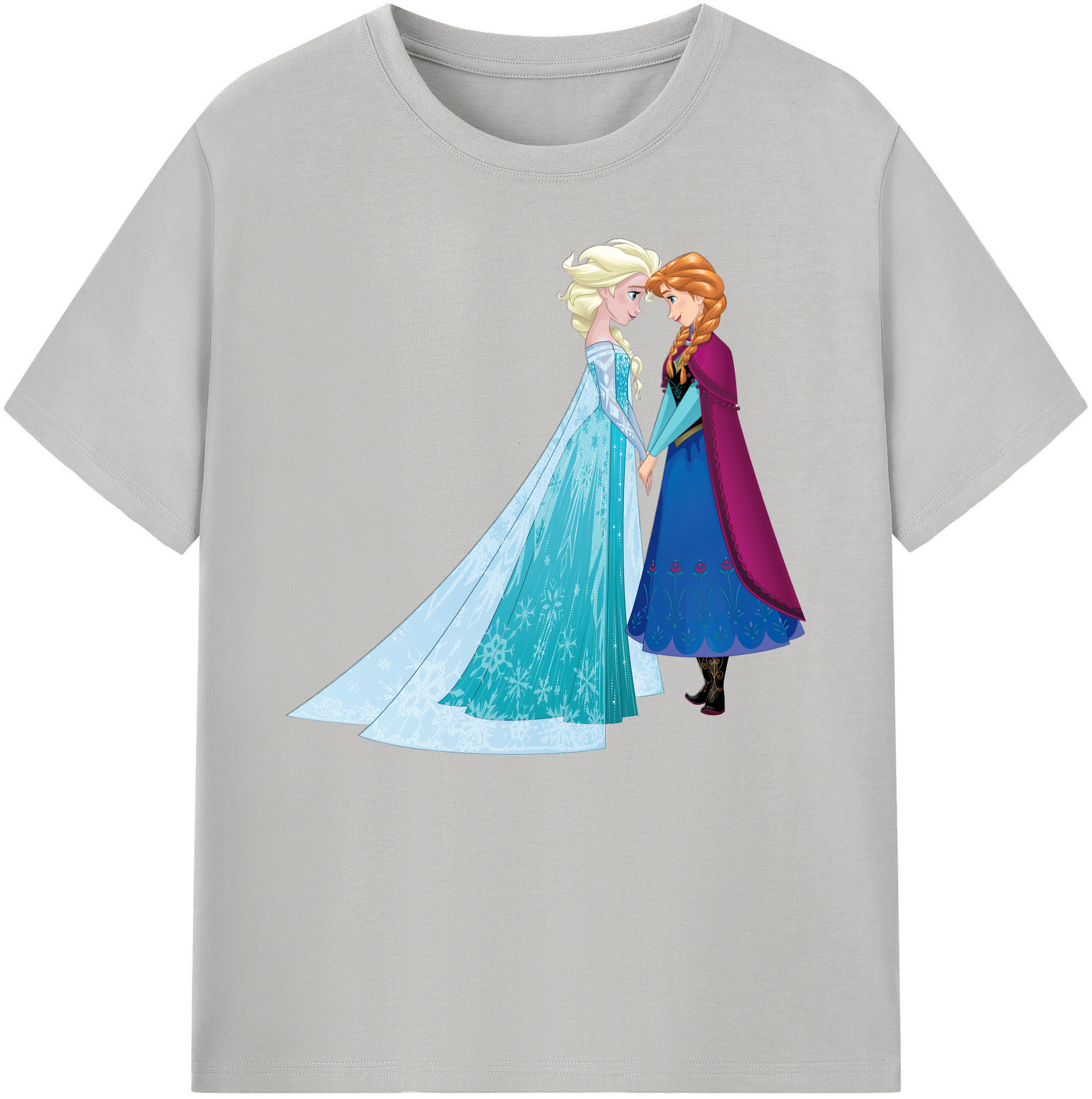 （画像用） アナと雪の女王 アンナ エルサ Frozen Anna Elsa 綿100％ メンズ半袖Tシャツ｜肌触りやわらか＆通気性