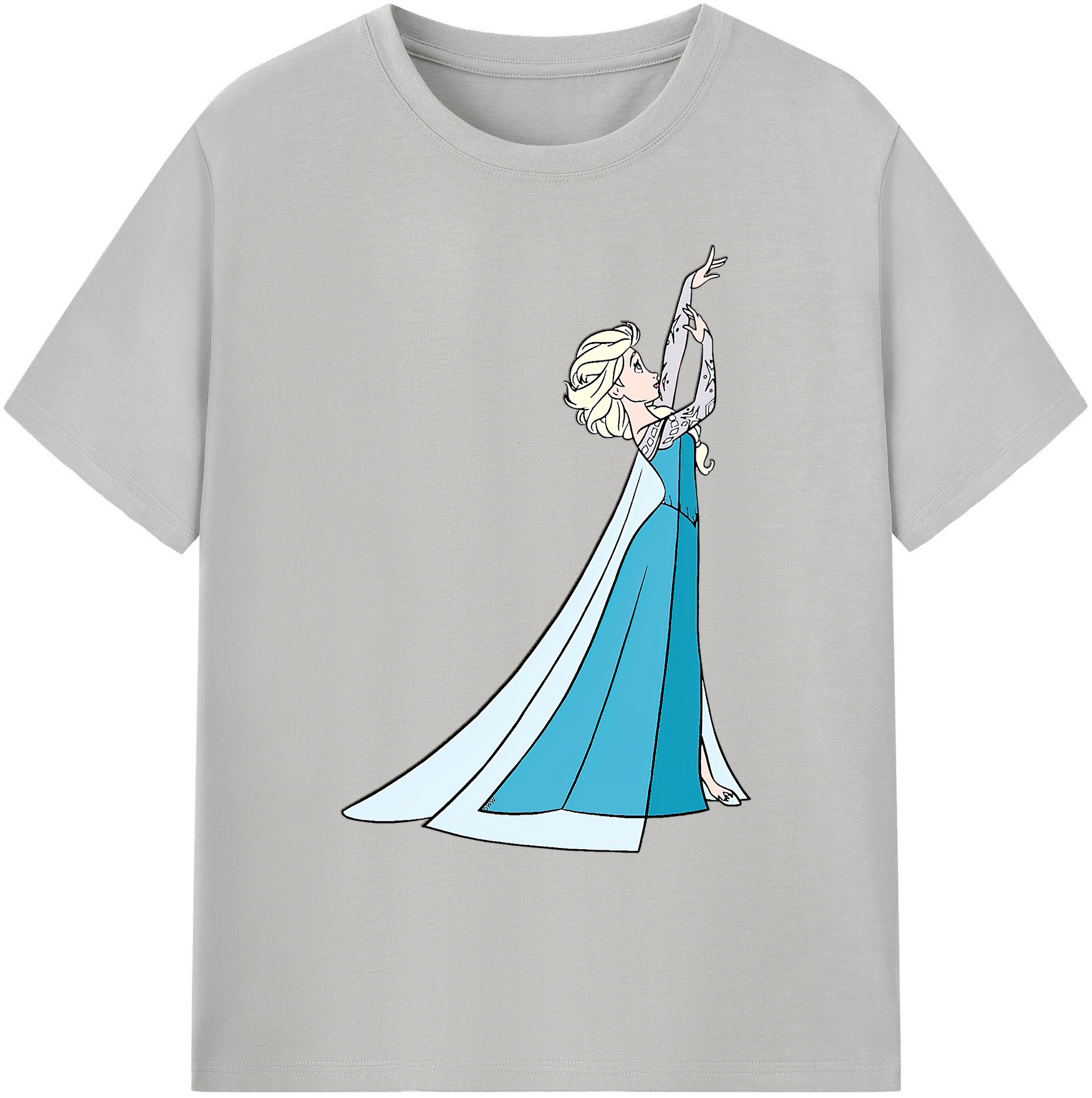 （画像用） アナと雪の女王 アンナ エルサ Frozen Anna Elsa 綿100％ メンズ半袖Tシャツ｜肌触りやわらか＆通気性