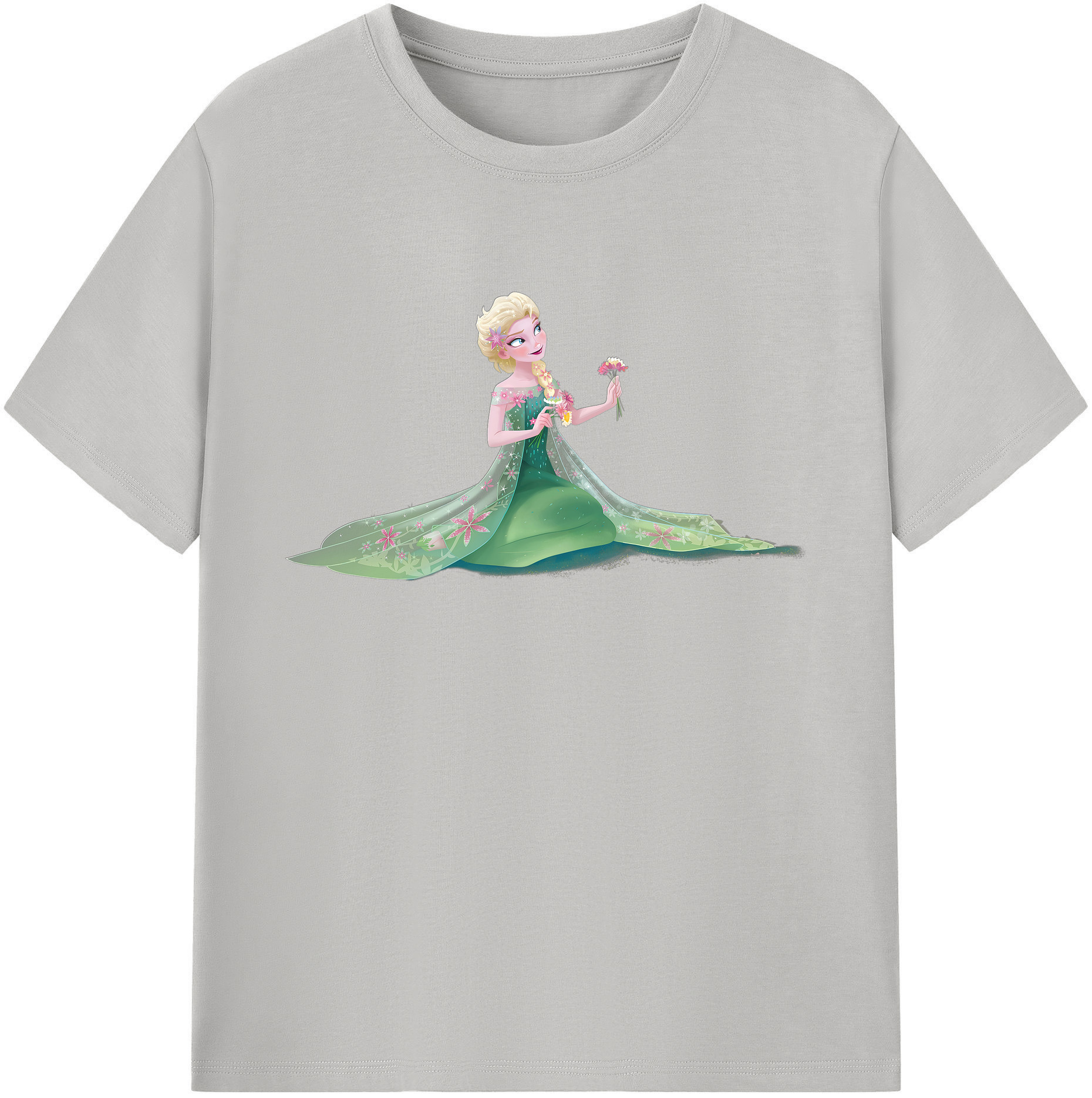 （画像用） アナと雪の女王 アンナ エルサ Frozen Anna Elsa 綿100％ メンズ半袖Tシャツ｜肌触りやわらか＆通気性