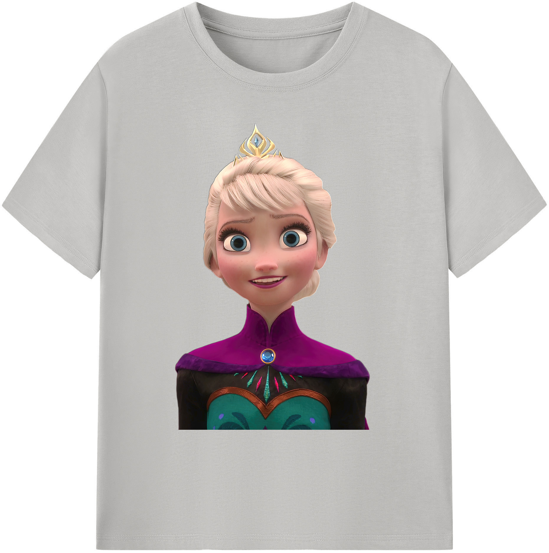 （画像用） アナと雪の女王 アンナ エルサ Frozen Anna Elsa 綿100％ メンズ半袖Tシャツ｜肌触りやわらか＆通気性