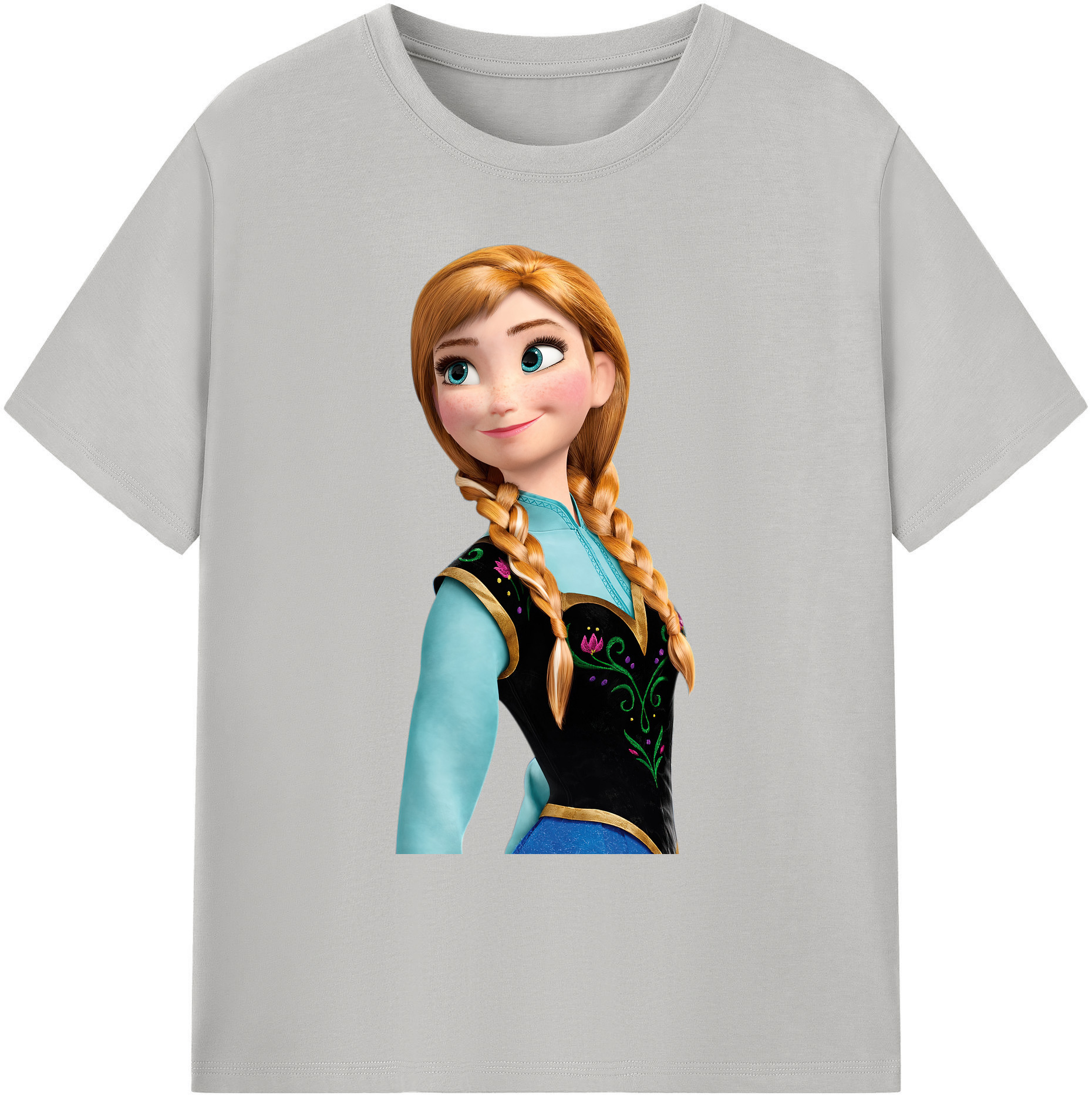 （画像用） アナと雪の女王 アンナ エルサ Frozen Anna Elsa 綿100％ メンズ半袖Tシャツ｜肌触りやわらか＆通気性