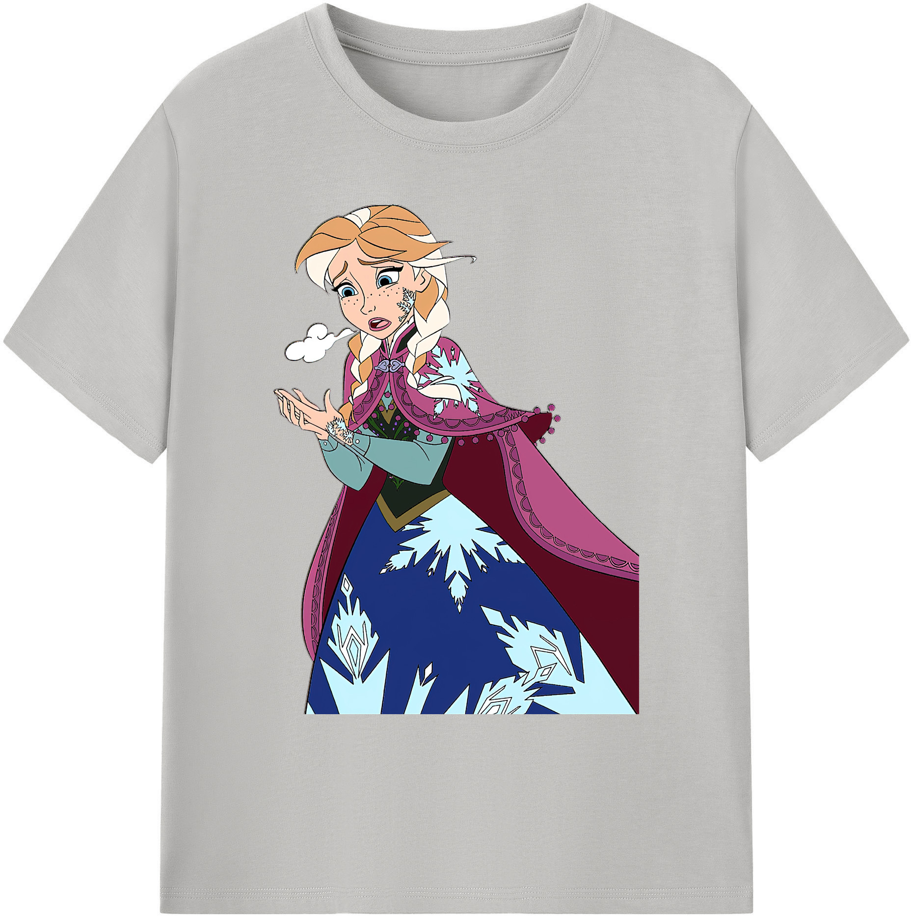 （画像用） アナと雪の女王 アンナ エルサ Frozen Anna Elsa 綿100％ メンズ半袖Tシャツ｜肌触りやわらか＆通気性