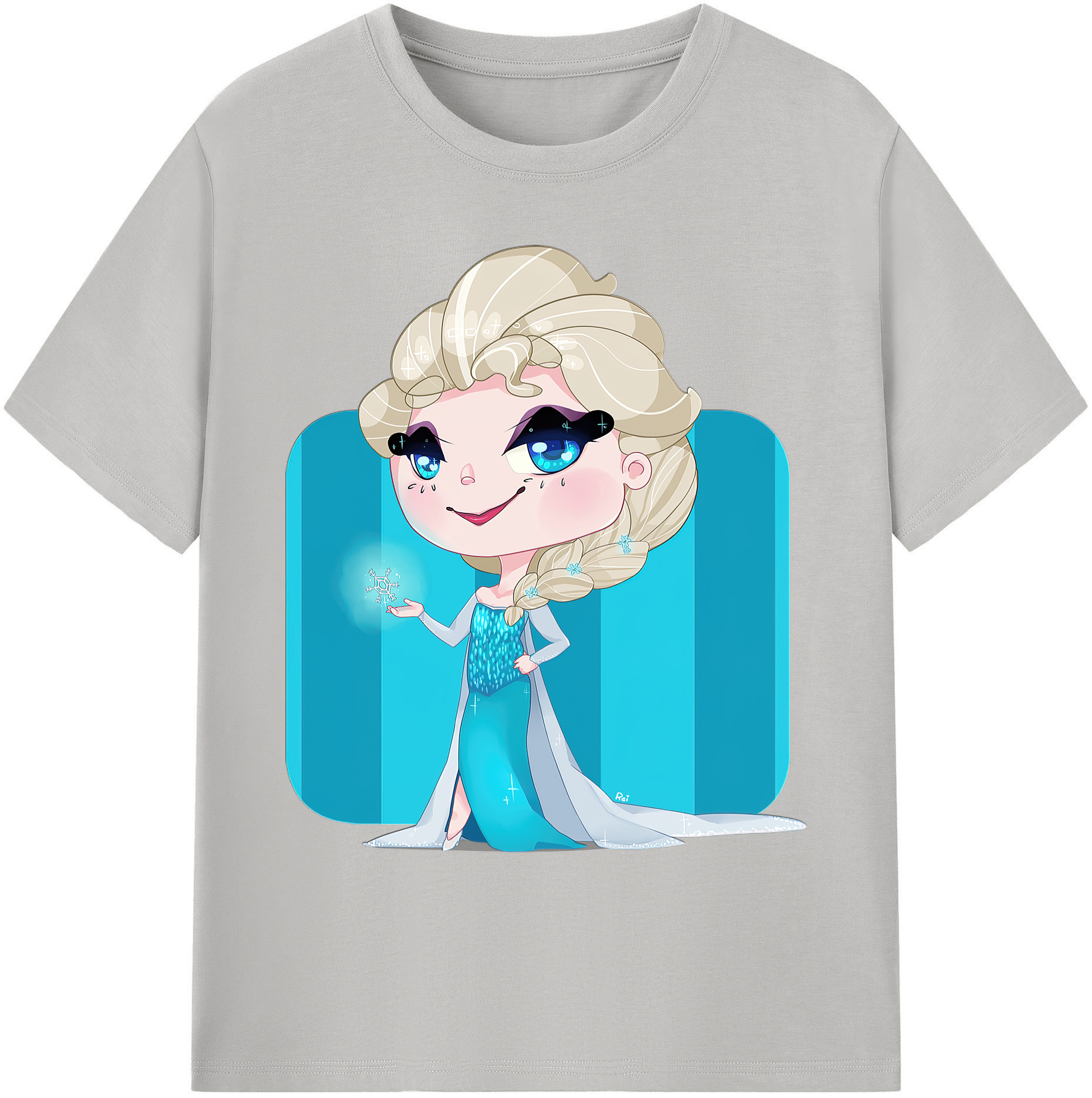 （画像用） アナと雪の女王 アンナ エルサ Frozen Anna Elsa 綿100％ メンズ半袖Tシャツ｜肌触りやわらか＆通気性