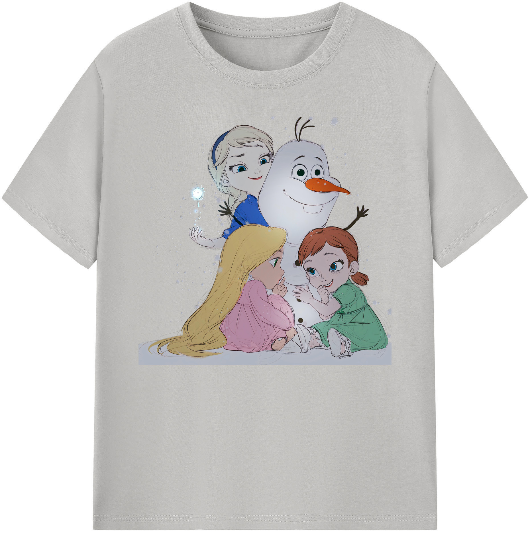 （画像用） アナと雪の女王 アンナ エルサ Frozen Anna Elsa 綿100％ メンズ半袖Tシャツ｜肌触りやわらか＆通気性