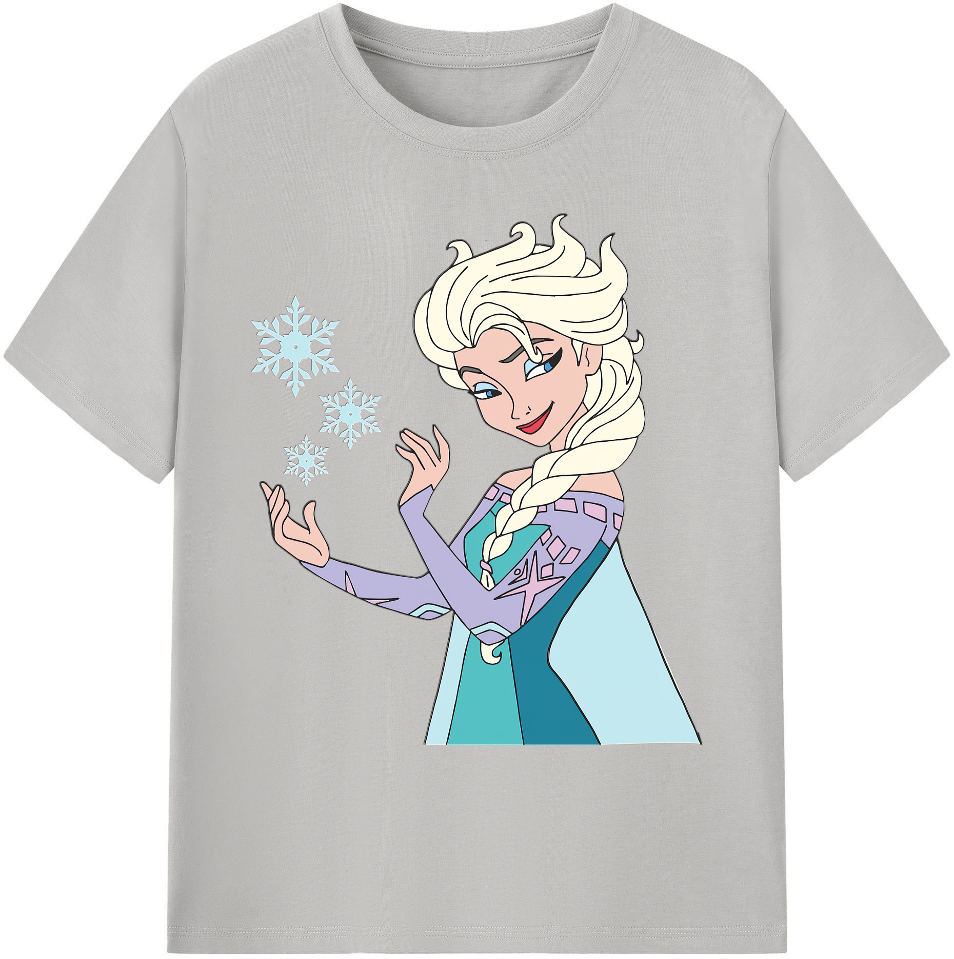 （画像用） アナと雪の女王 アンナ エルサ Frozen Anna Elsa 綿100％ メンズ半袖Tシャツ｜肌触りやわらか＆通気性