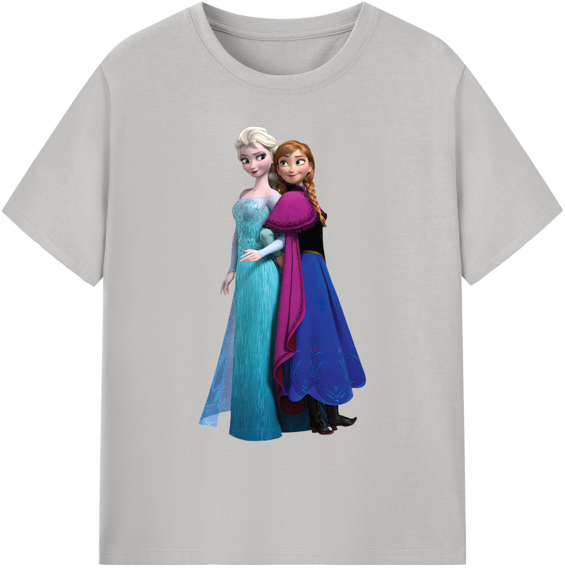 （画像用） アナと雪の女王 アンナ エルサ Frozen Anna Elsa 綿100％ メンズ半袖Tシャツ｜肌触りやわらか＆通気性