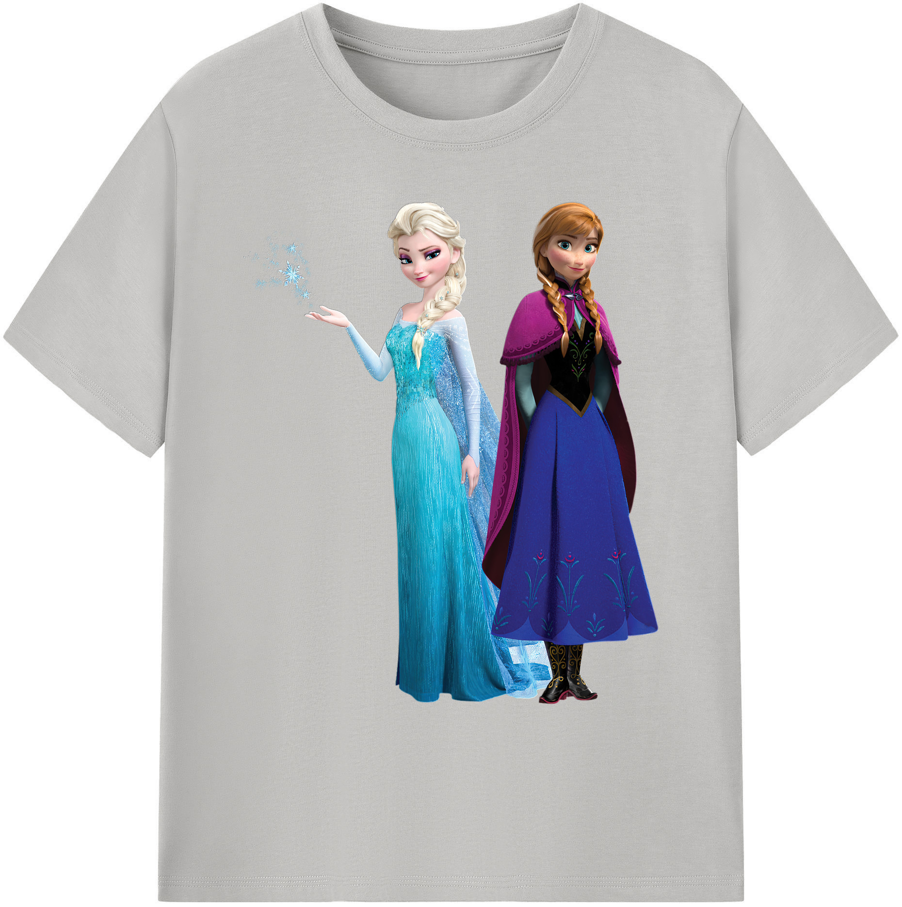 （画像用） アナと雪の女王 アンナ エルサ Frozen Anna Elsa 綿100％ メンズ半袖Tシャツ｜肌触りやわらか＆通気性