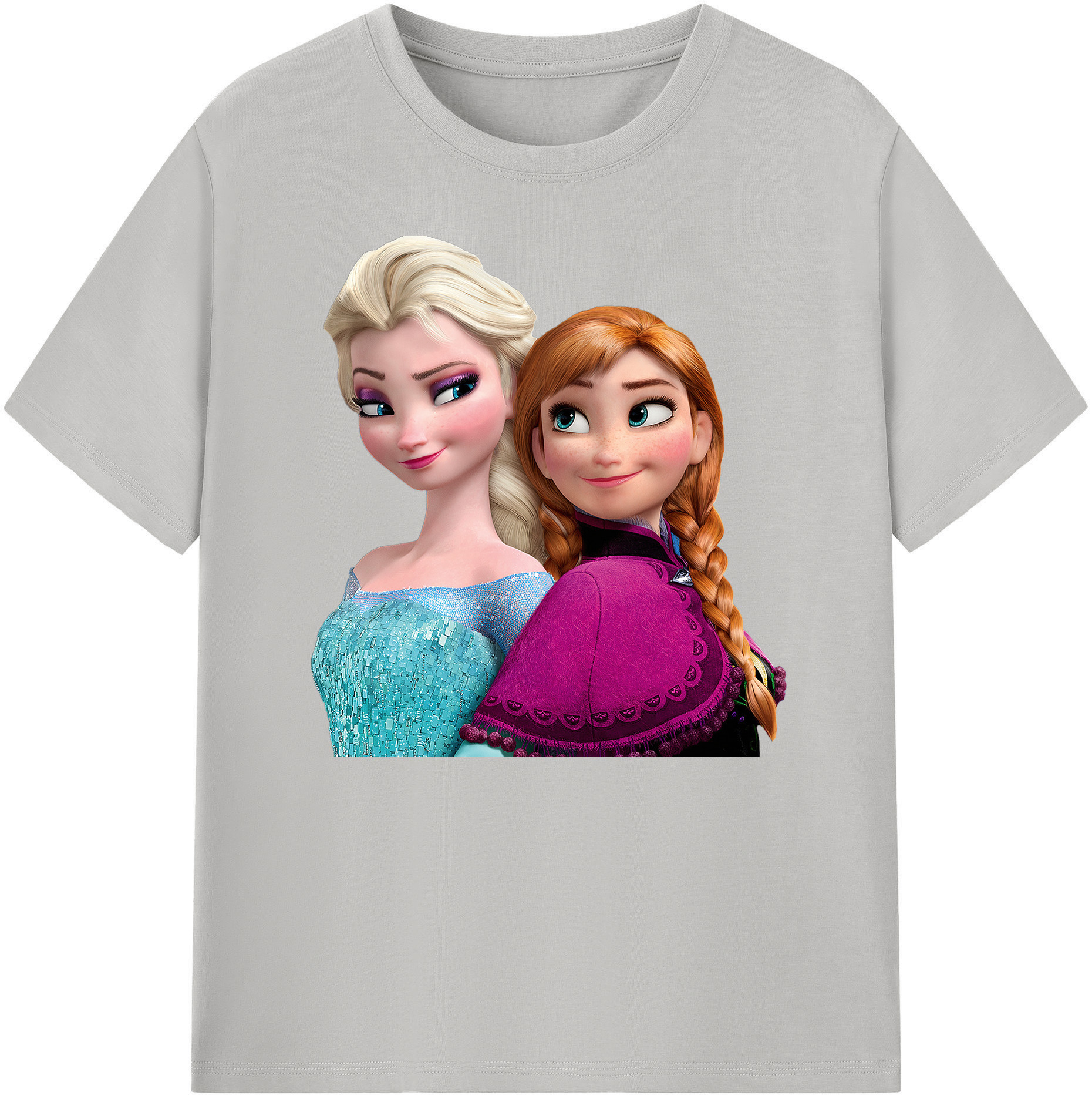 （画像用） アナと雪の女王 アンナ エルサ Frozen Anna Elsa 綿100％ メンズ半袖Tシャツ｜肌触りやわらか＆通気性