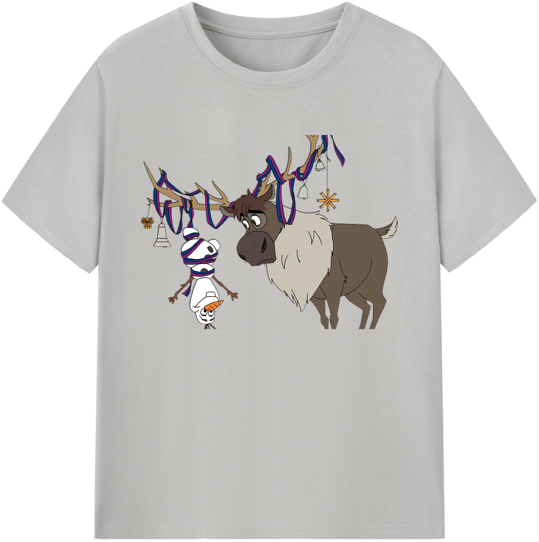 （画像用） アナと雪の女王 アンナ エルサ Frozen Anna Elsa 綿100％ メンズ半袖Tシャツ｜肌触りやわらか＆通気性
