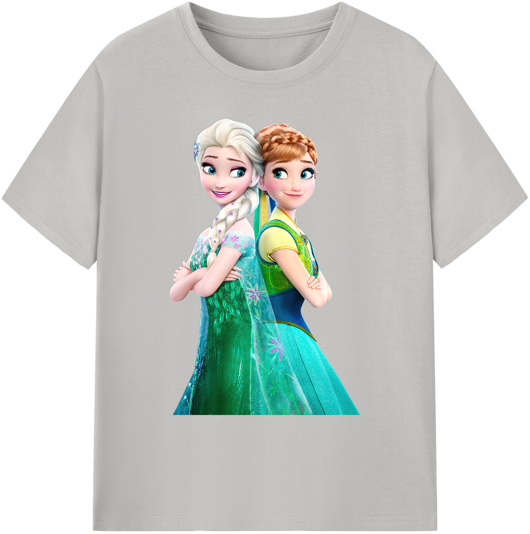 （画像用） アナと雪の女王 アンナ エルサ Frozen Anna Elsa 綿100％ メンズ半袖Tシャツ｜肌触りやわらか＆通気性