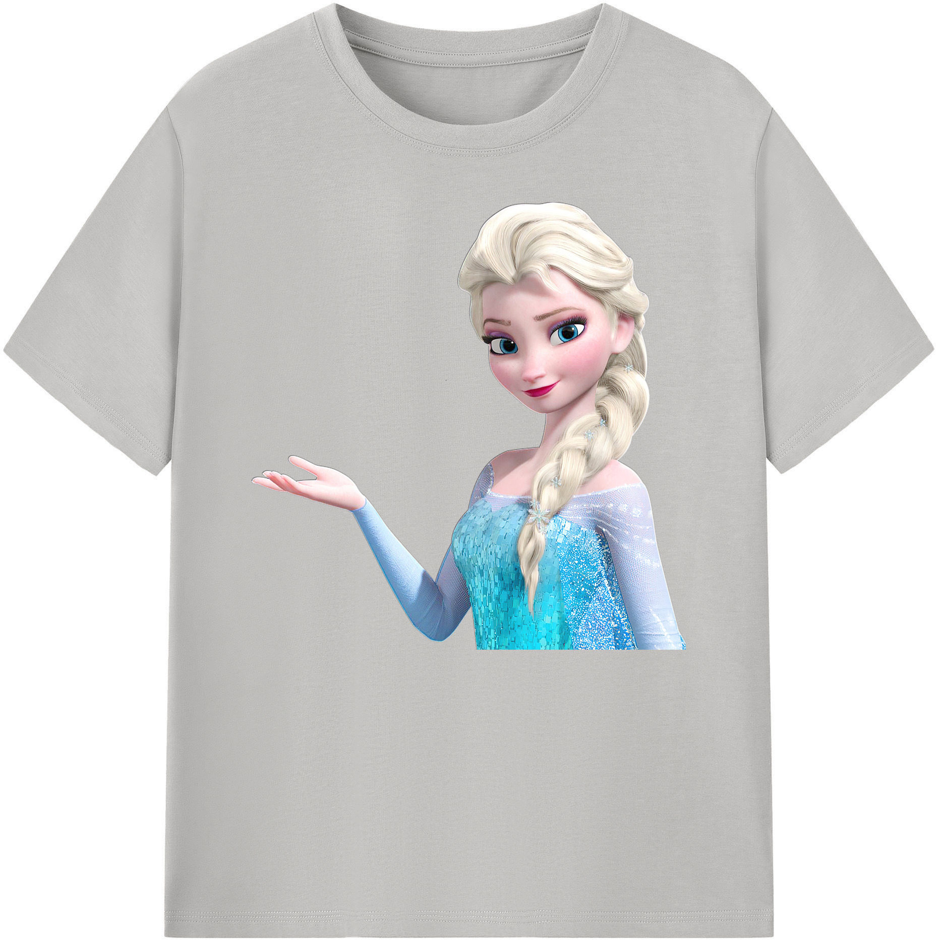 （画像用） アナと雪の女王 アンナ エルサ Frozen Anna Elsa 綿100％ メンズ半袖Tシャツ｜肌触りやわらか＆通気性