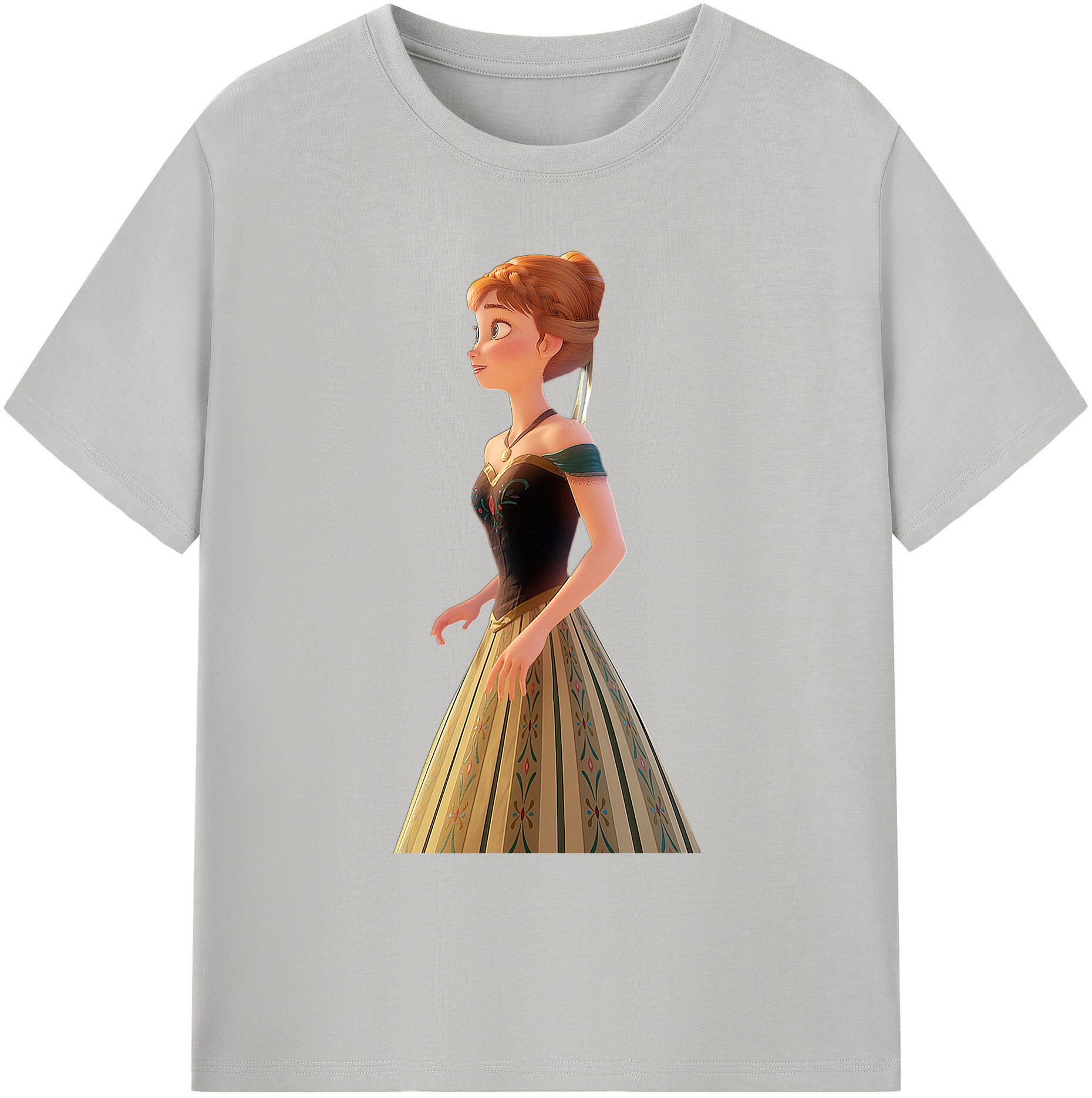 （画像用） アナと雪の女王 アンナ エルサ Frozen Anna Elsa 綿100％ メンズ半袖Tシャツ｜肌触りやわらか＆通気性