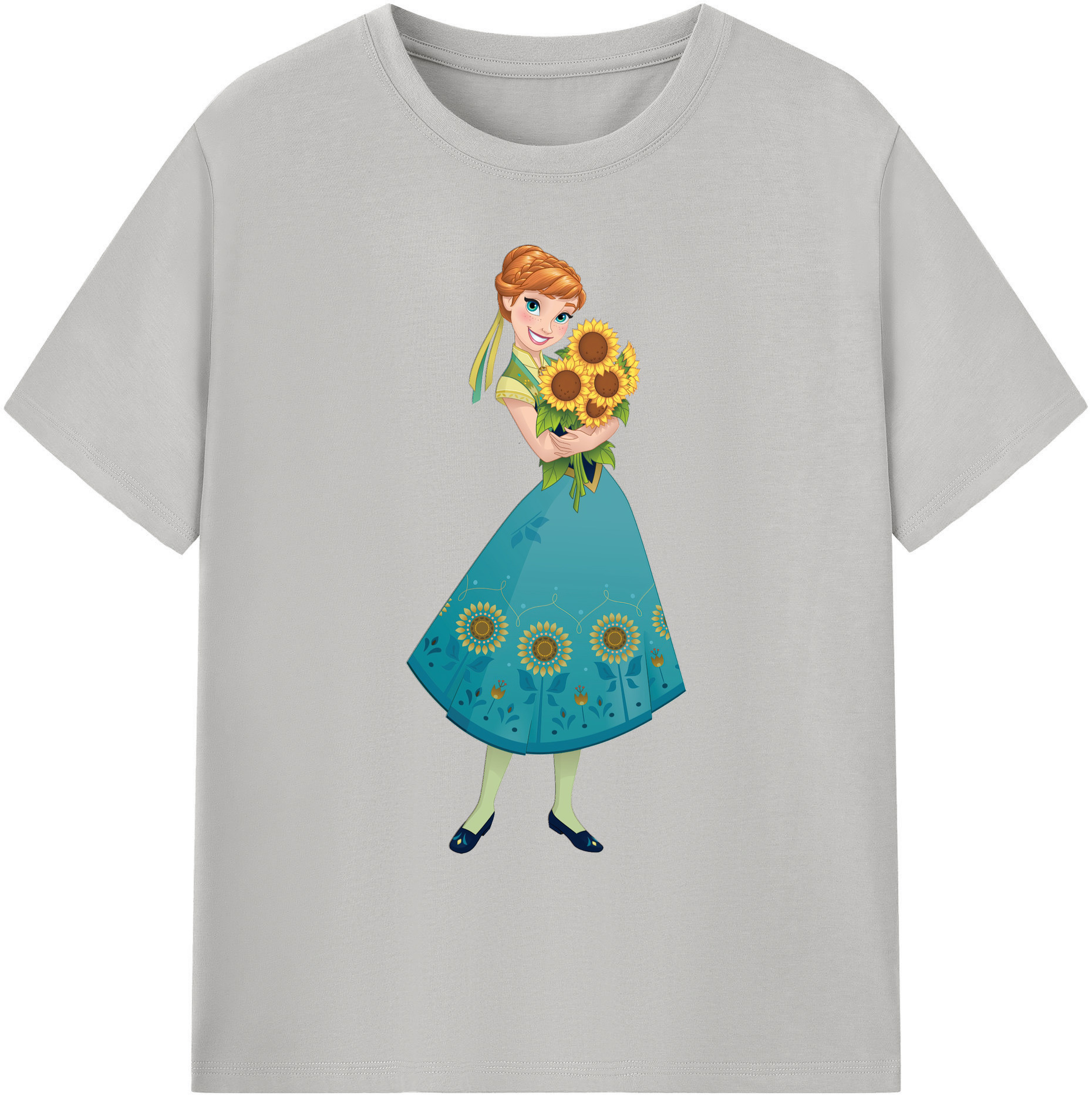 （画像用） アナと雪の女王 アンナ エルサ Frozen Anna Elsa 綿100％ メンズ半袖Tシャツ｜肌触りやわらか＆通気性