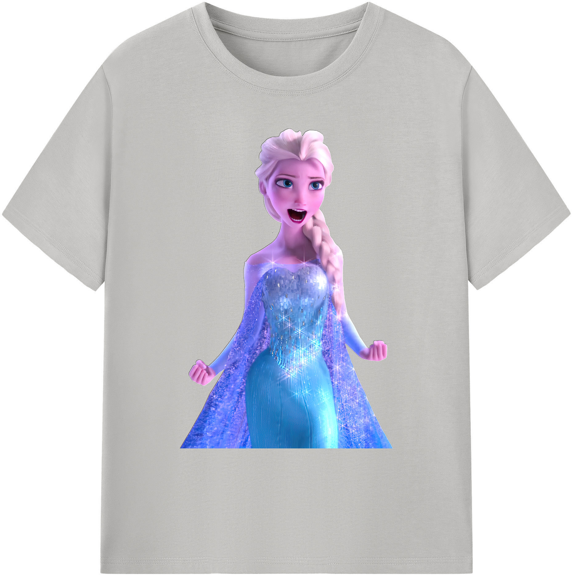 （画像用） アナと雪の女王 アンナ エルサ Frozen Anna Elsa 綿100％ メンズ半袖Tシャツ｜肌触りやわらか＆通気性