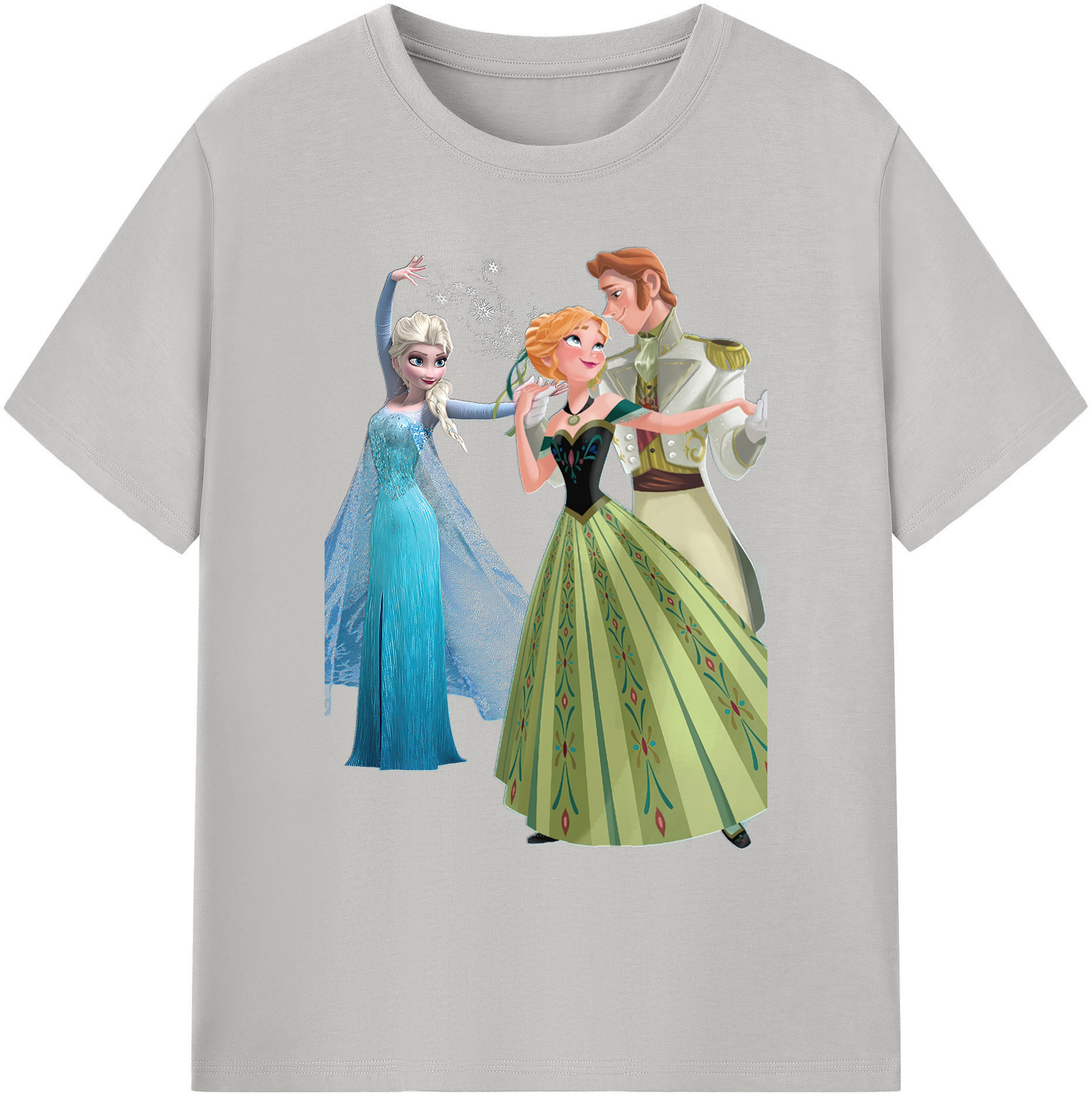 （画像用） アナと雪の女王 アンナ エルサ Frozen Anna Elsa 綿100％ メンズ半袖Tシャツ｜肌触りやわらか＆通気性