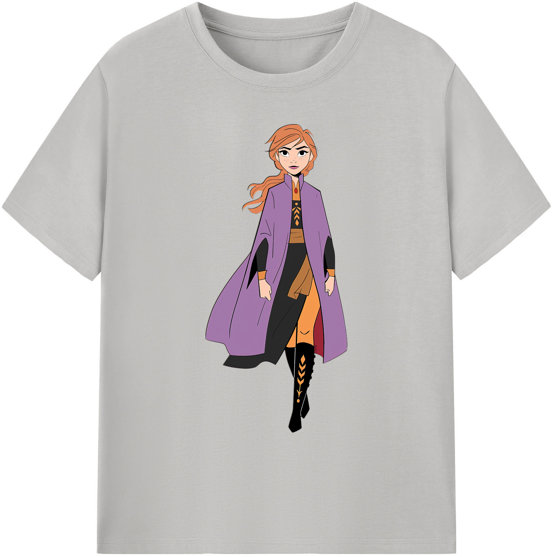 （画像用） アナと雪の女王 アンナ エルサ Frozen Anna Elsa 綿100％ メンズ半袖Tシャツ｜肌触りやわらか＆通気性
