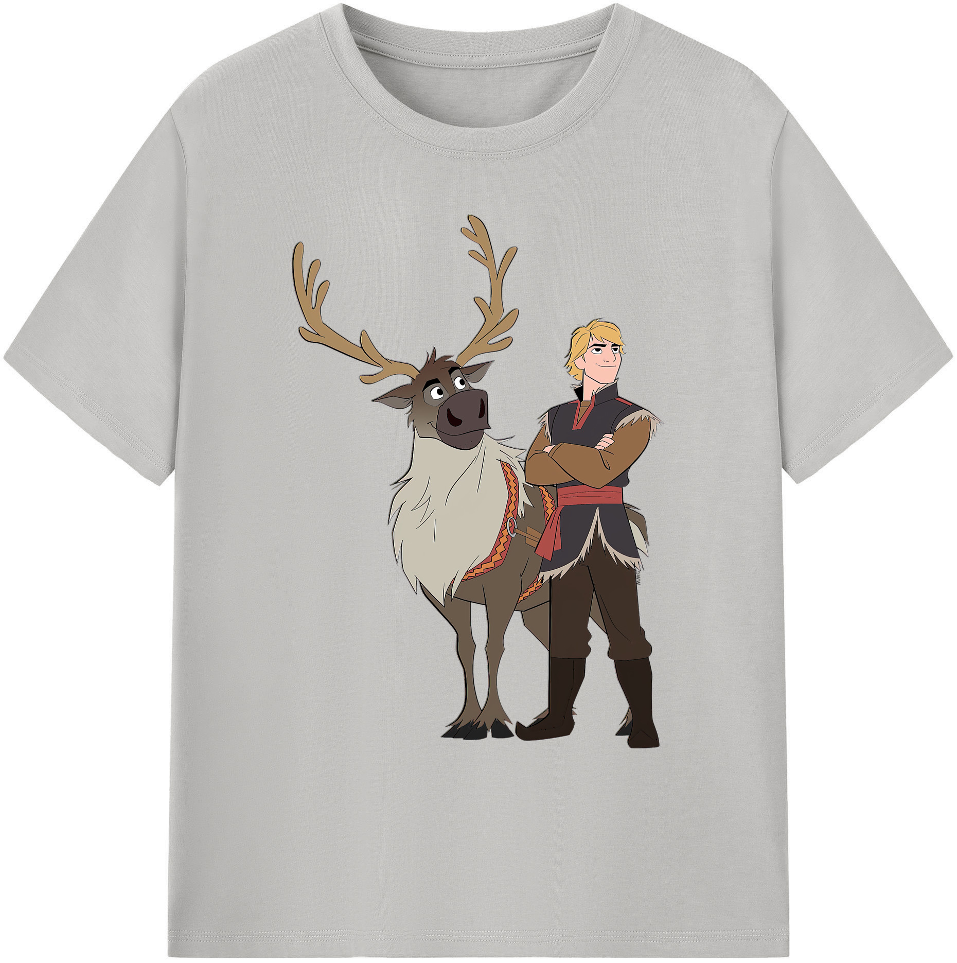（画像用） アナと雪の女王 アンナ エルサ Frozen Anna Elsa 綿100％ メンズ半袖Tシャツ｜肌触りやわらか＆通気性