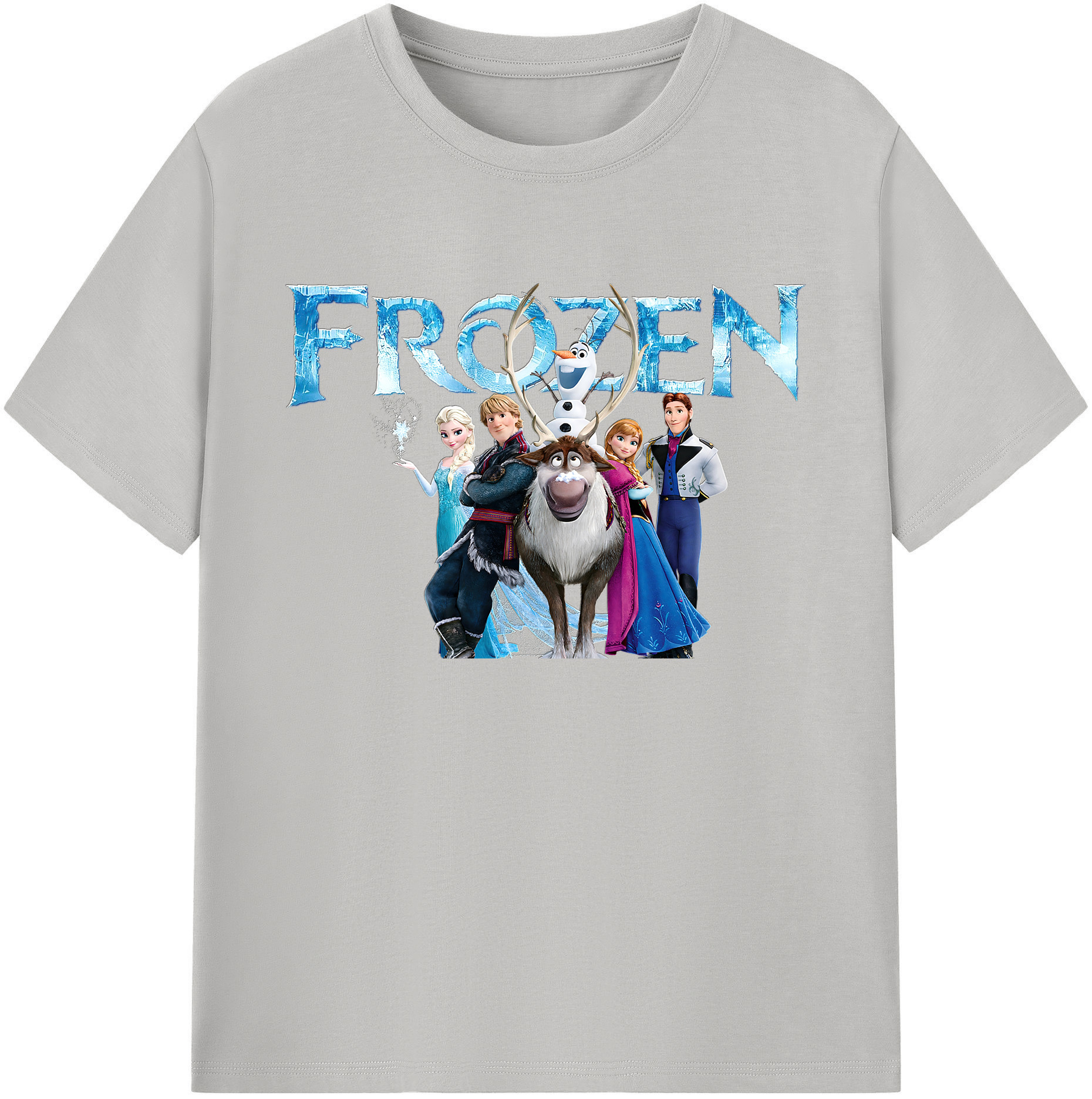 （画像用） アナと雪の女王 アンナ エルサ Frozen Anna Elsa 綿100％ メンズ半袖Tシャツ｜肌触りやわらか＆通気性
