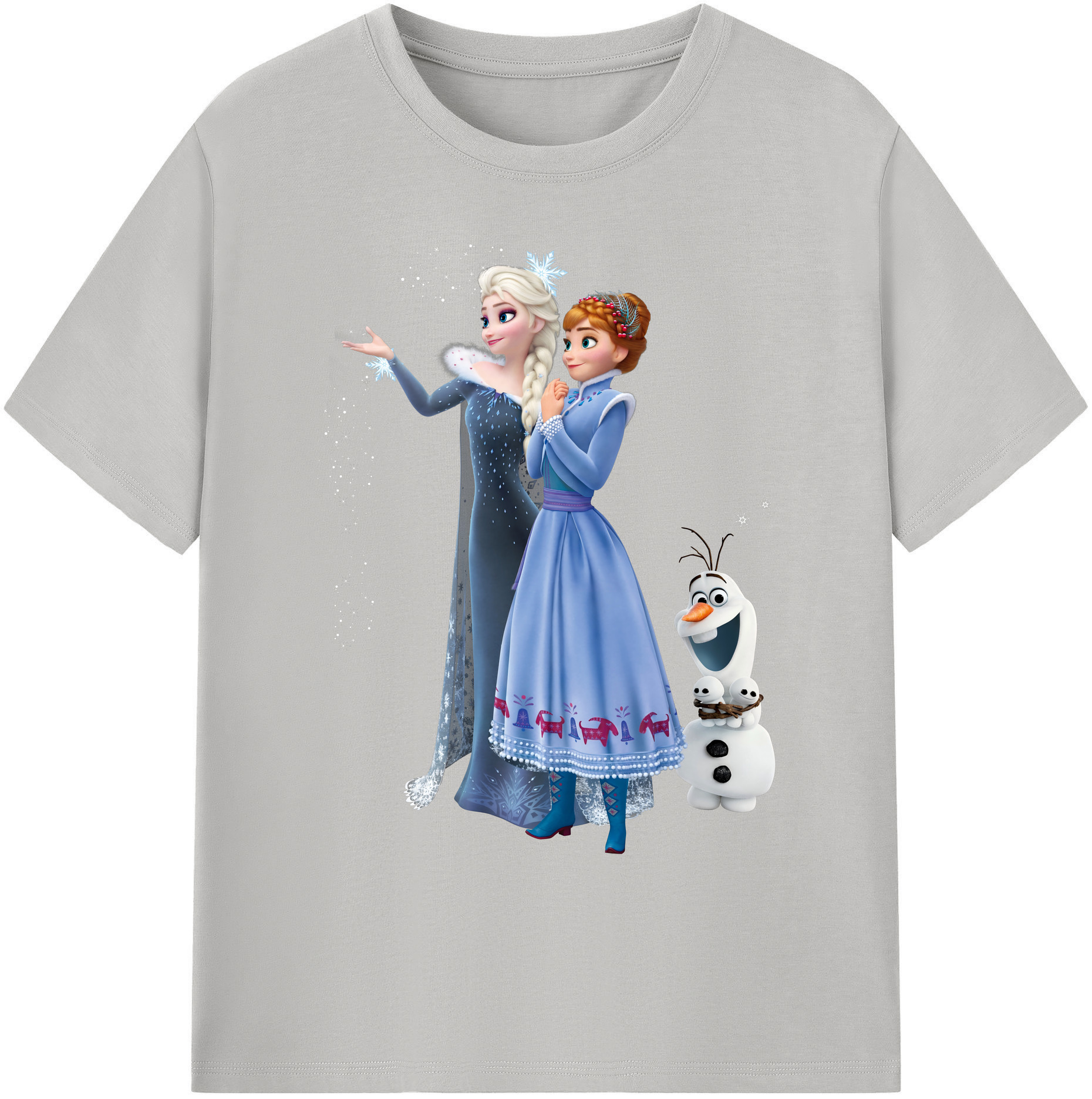 （画像用） アナと雪の女王 アンナ エルサ Frozen Anna Elsa 綿100％ メンズ半袖Tシャツ｜肌触りやわらか＆通気性