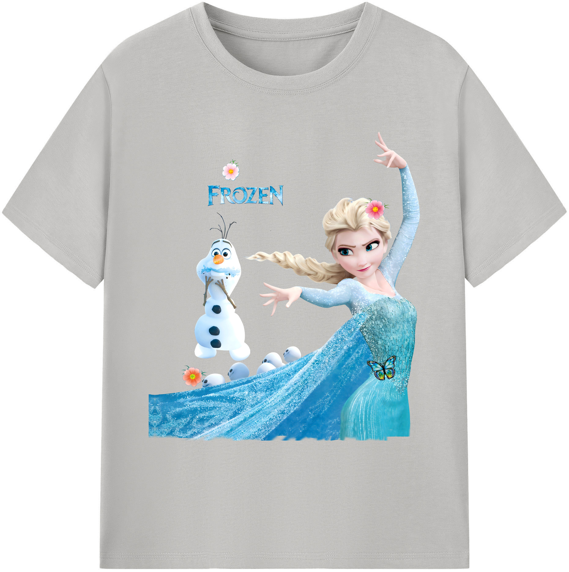 （画像用） アナと雪の女王 アンナ エルサ Frozen Anna Elsa 綿100％ メンズ半袖Tシャツ｜肌触りやわらか＆通気性