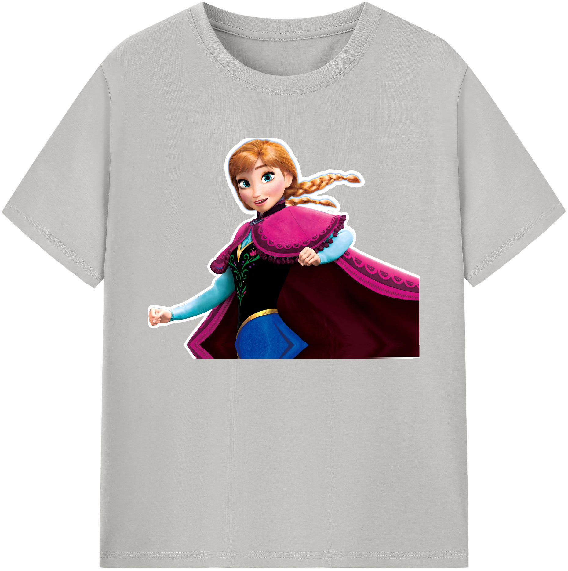 （画像用） アナと雪の女王 アンナ エルサ Frozen Anna Elsa 綿100％ メンズ半袖Tシャツ｜肌触りやわらか＆通気性