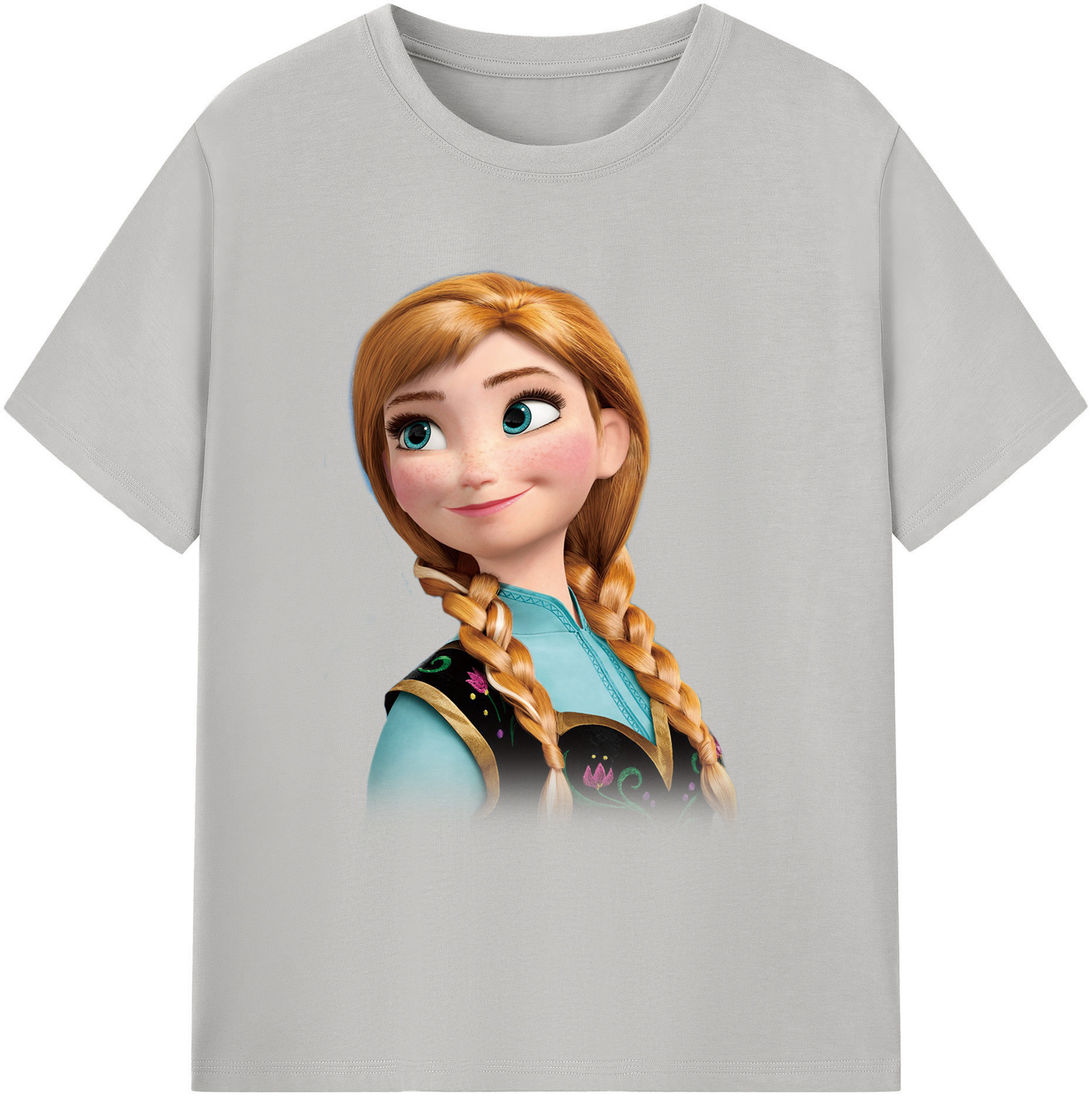 （画像用） アナと雪の女王 アンナ エルサ Frozen Anna Elsa 綿100％ メンズ半袖Tシャツ｜肌触りやわらか＆通気性