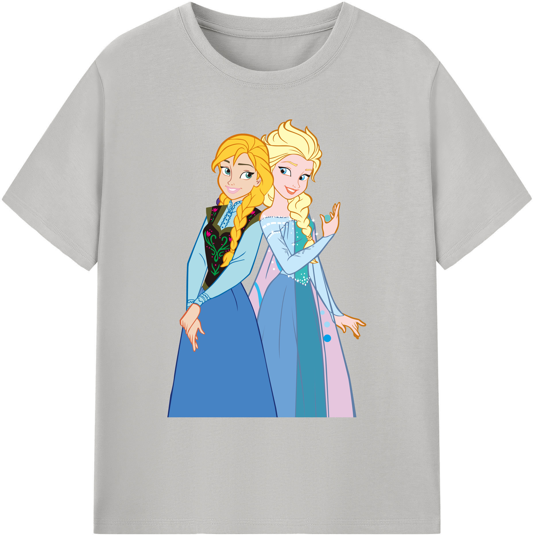 （画像用） アナと雪の女王 アンナ エルサ Frozen Anna Elsa 綿100％ メンズ半袖Tシャツ｜肌触りやわらか＆通気性