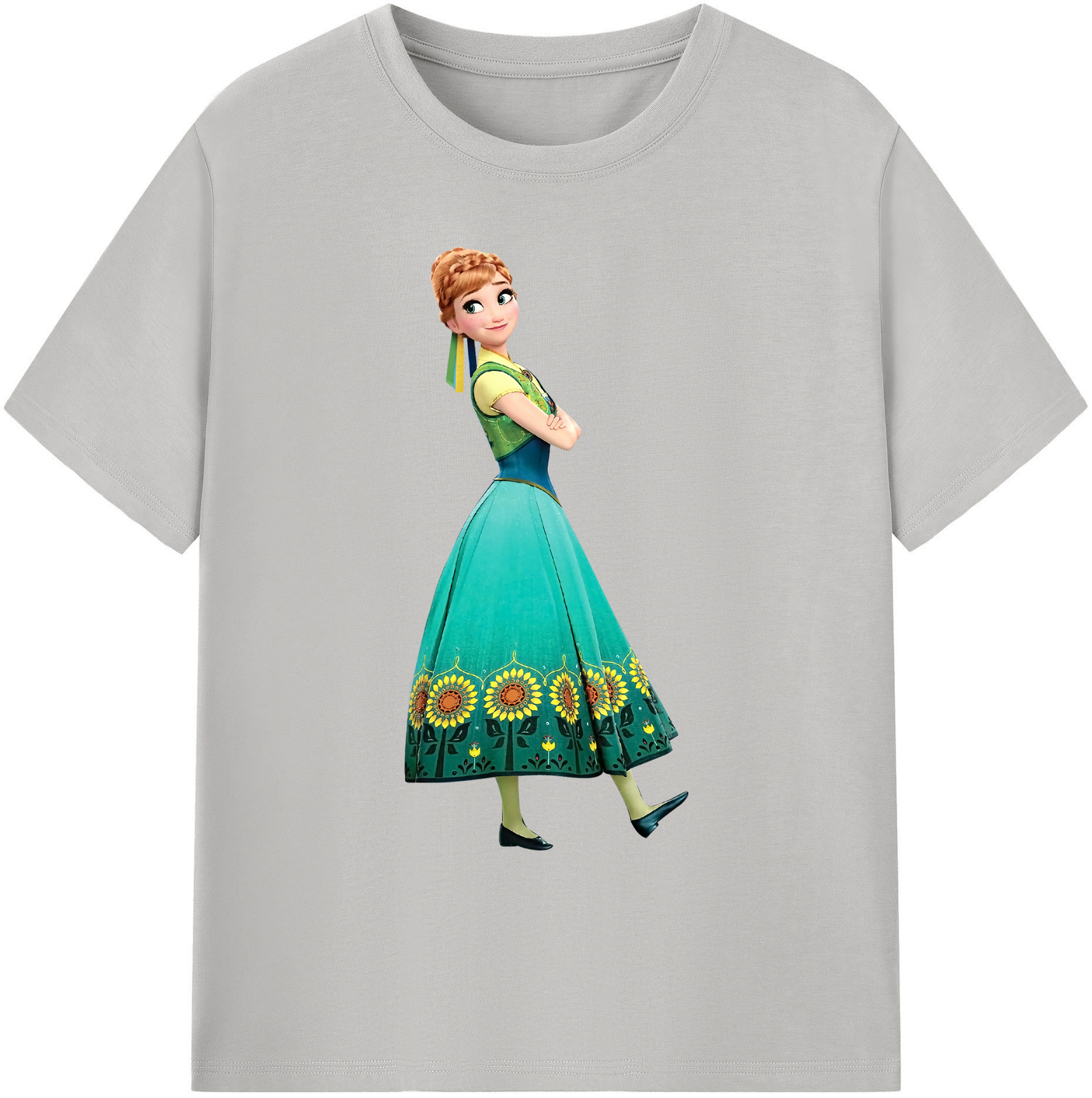 （画像用） アナと雪の女王 アンナ エルサ Frozen Anna Elsa 綿100％ メンズ半袖Tシャツ｜肌触りやわらか＆通気性