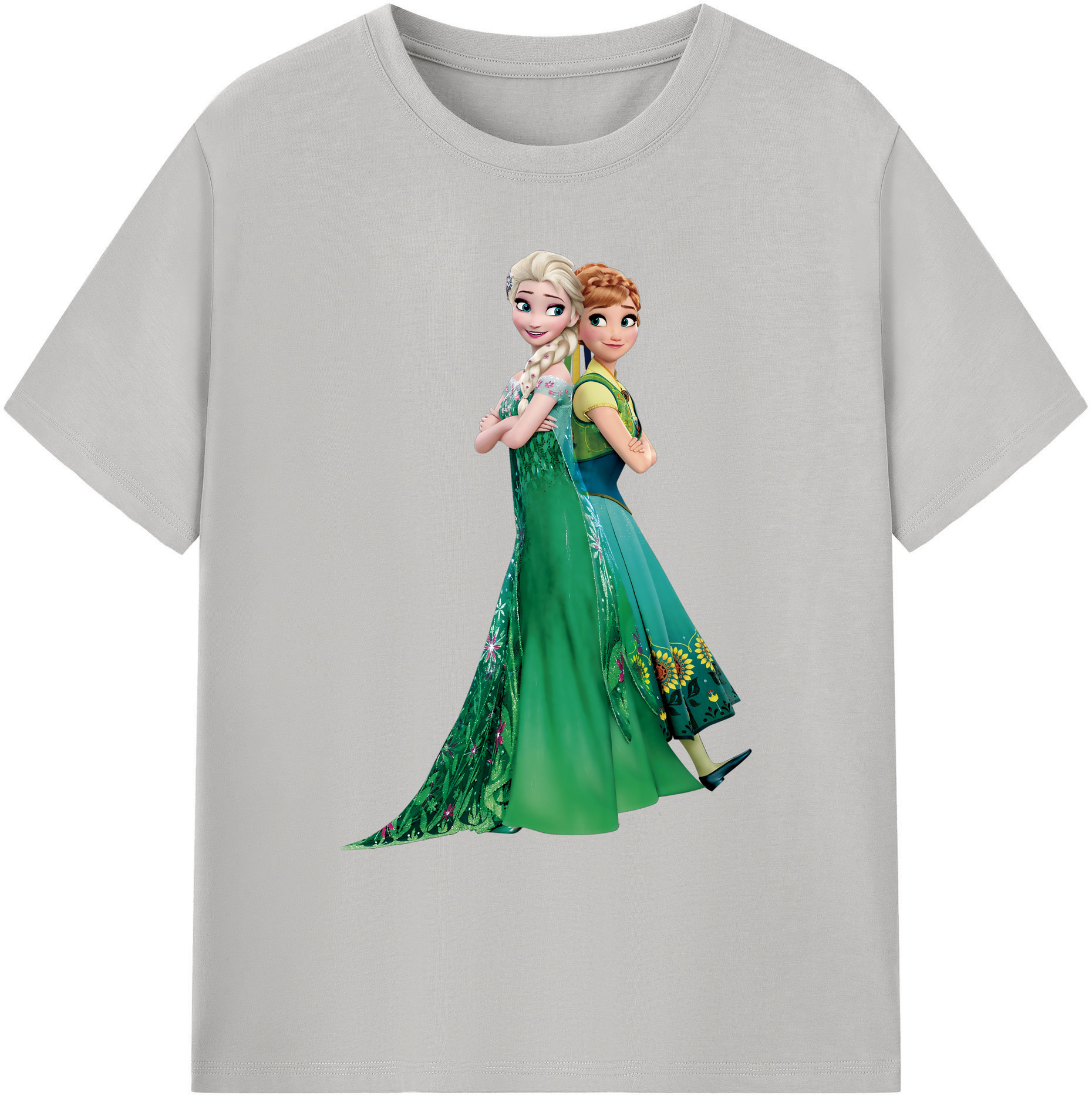 （画像用） アナと雪の女王 アンナ エルサ Frozen Anna Elsa 綿100％ メンズ半袖Tシャツ｜肌触りやわらか＆通気性