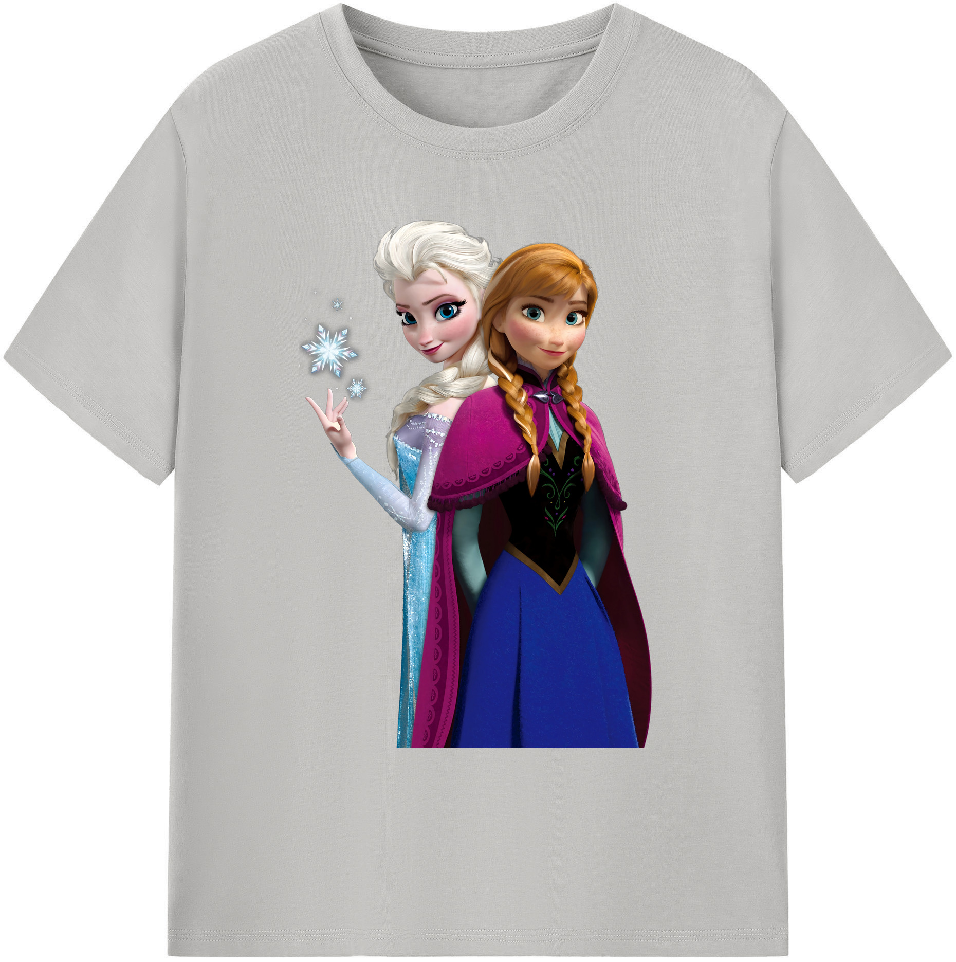 （画像用） アナと雪の女王 アンナ エルサ Frozen Anna Elsa 綿100％ メンズ半袖Tシャツ｜肌触りやわらか＆通気性