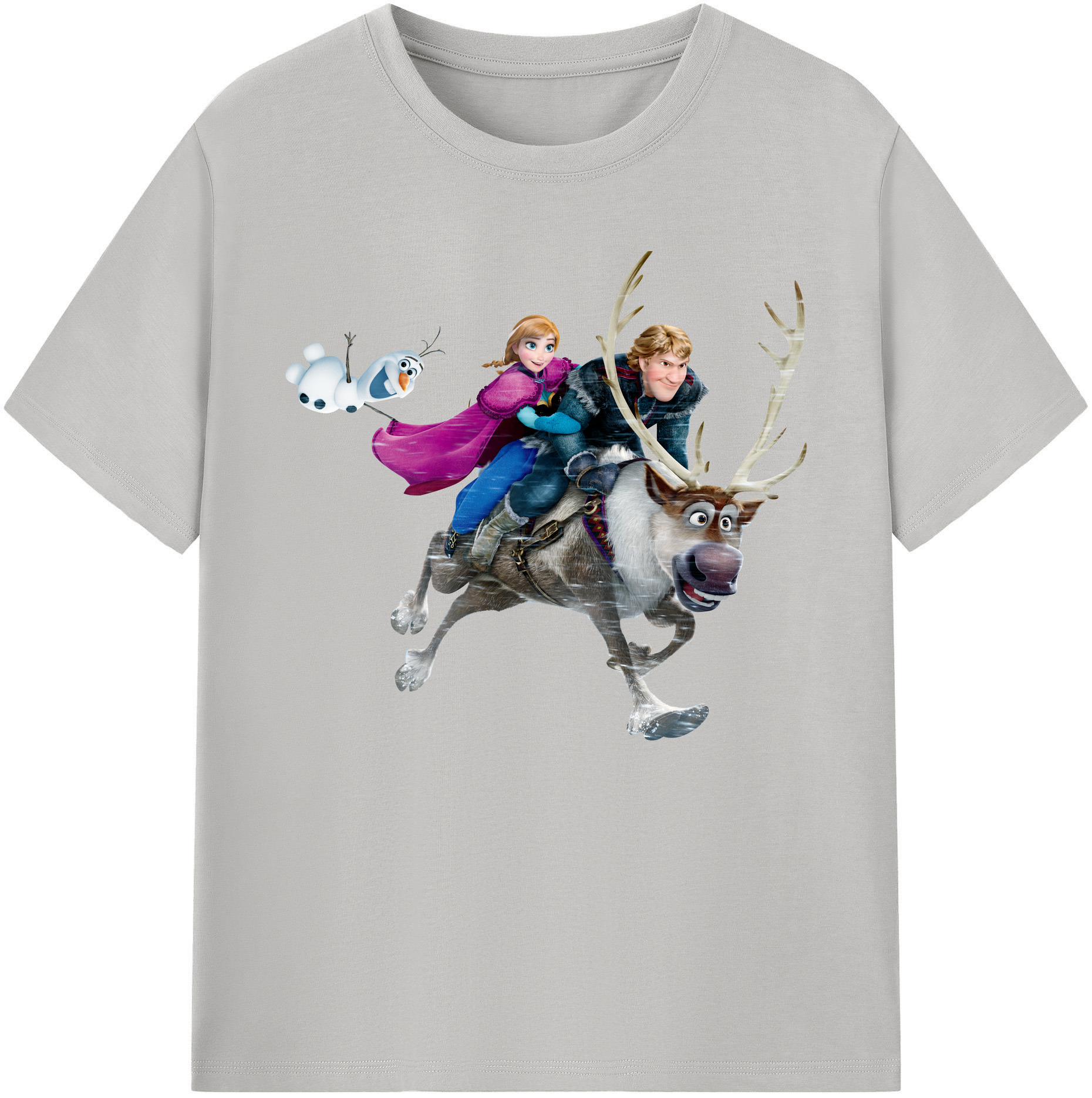 （画像用） アナと雪の女王 アンナ エルサ Frozen Anna Elsa 綿100％ メンズ半袖Tシャツ｜肌触りやわらか＆通気性