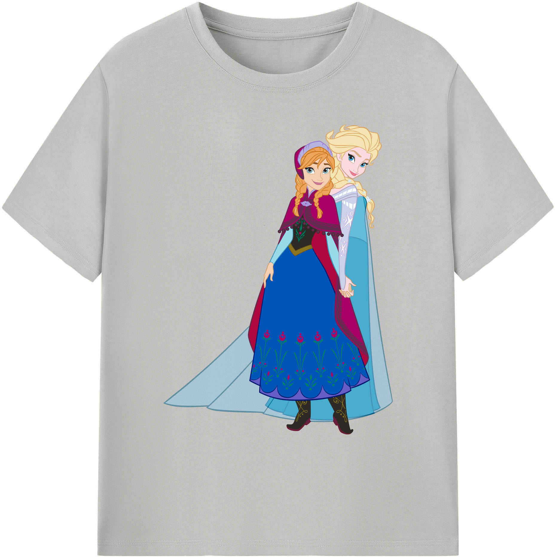 （画像用） アナと雪の女王 アンナ エルサ Frozen Anna Elsa 綿100％ メンズ半袖Tシャツ｜肌触りやわらか＆通気性
