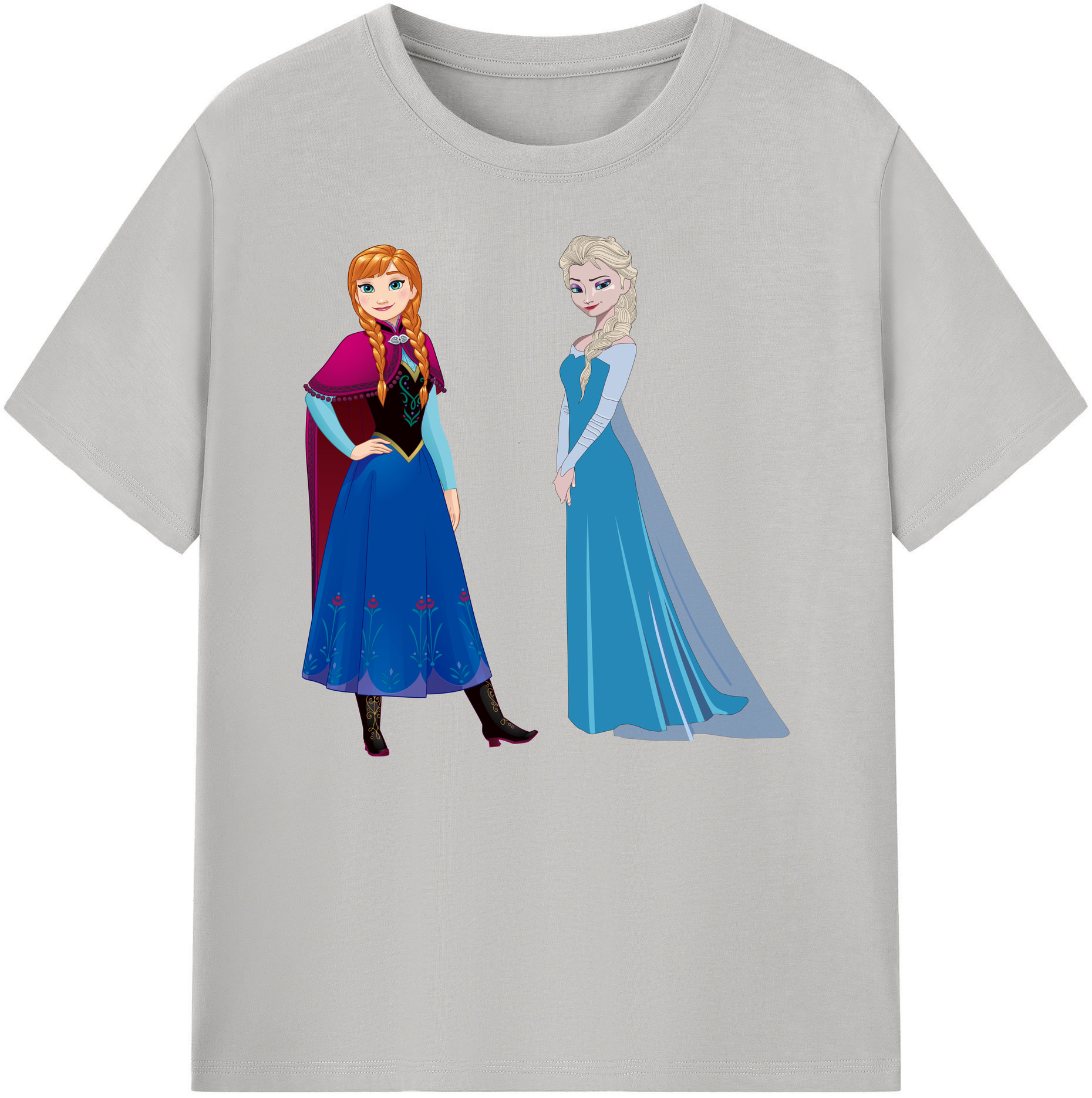 （画像用） アナと雪の女王 アンナ エルサ Frozen Anna Elsa 綿100％ メンズ半袖Tシャツ｜肌触りやわらか＆通気性