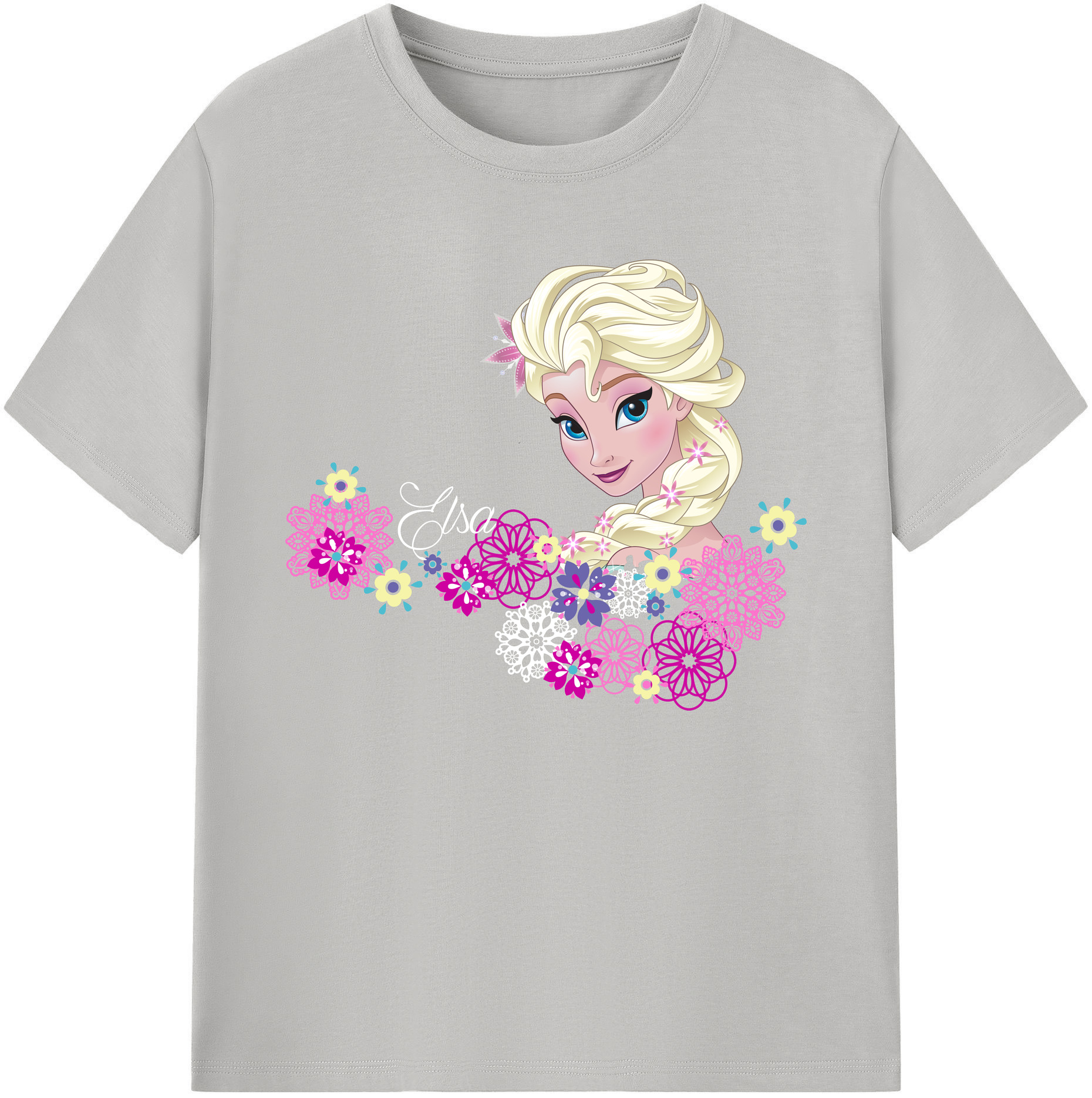 （画像用） アナと雪の女王 アンナ エルサ Frozen Anna Elsa 綿100％ メンズ半袖Tシャツ｜肌触りやわらか＆通気性