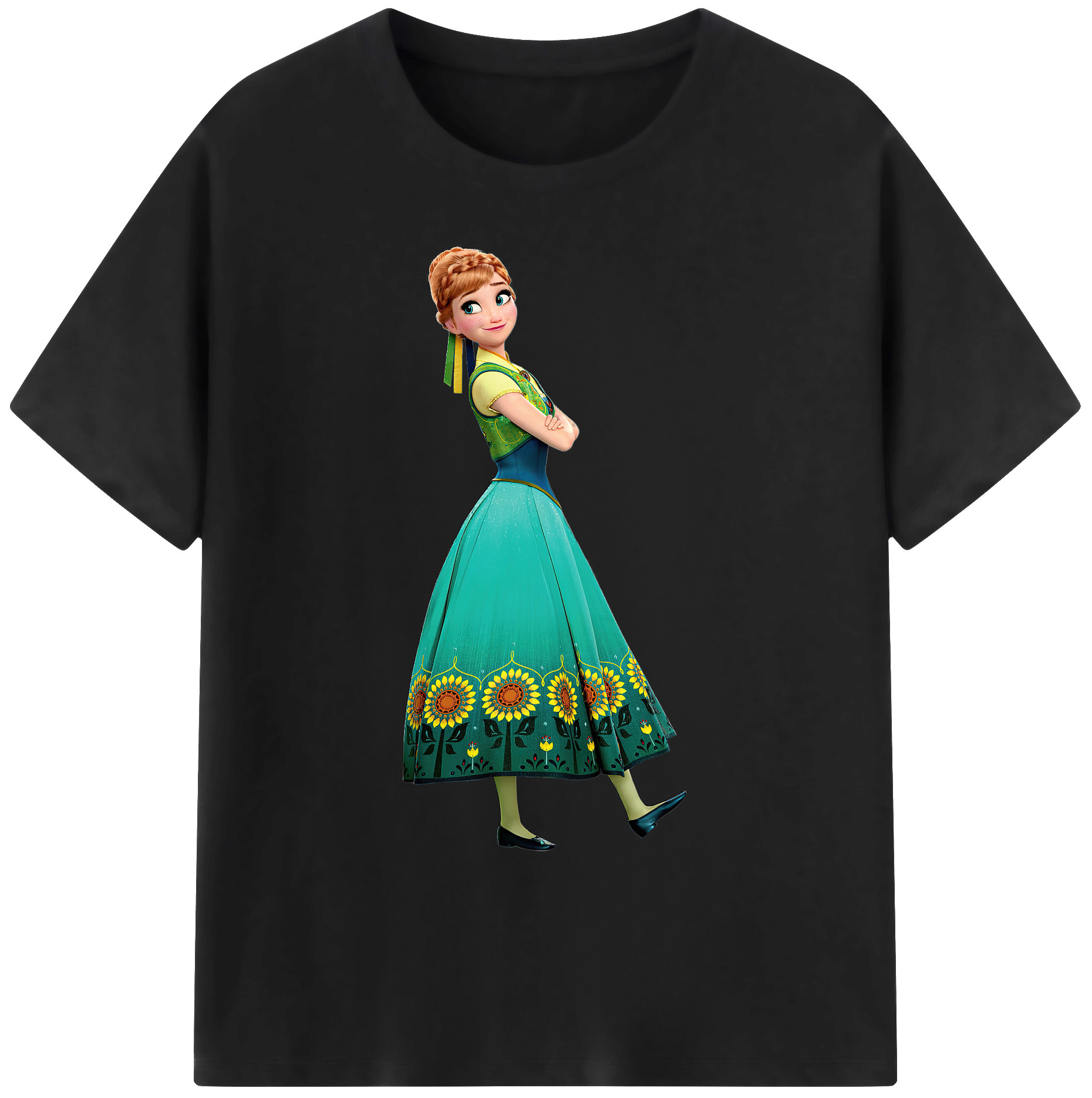 （画像用） アナと雪の女王 アンナ エルサ Frozen Anna Elsa 綿100％ メンズ半袖Tシャツ｜肌触りやわらか＆通気性