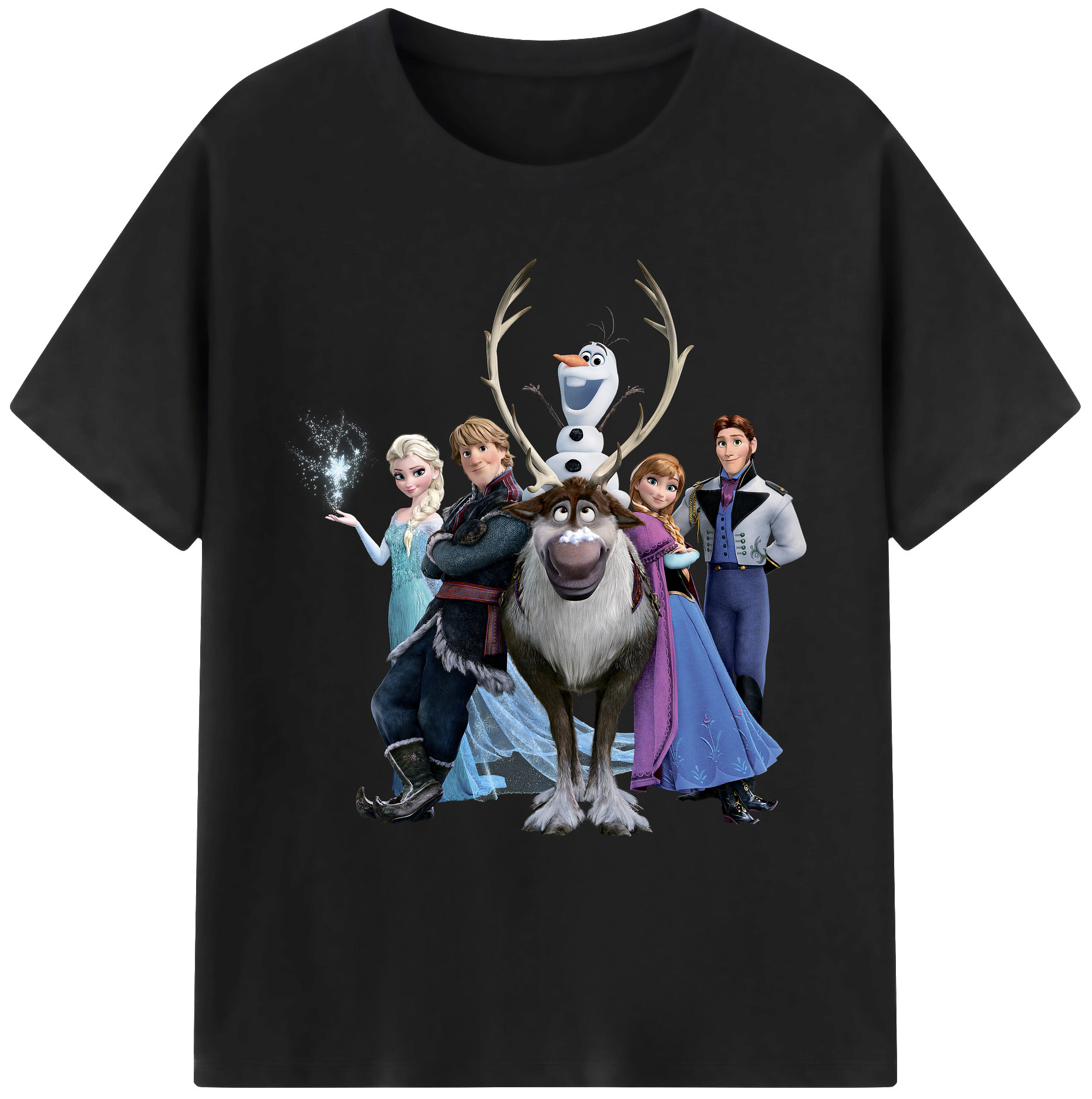 （画像用） アナと雪の女王 アンナ エルサ Frozen Anna Elsa 綿100％ メンズ半袖Tシャツ｜肌触りやわらか＆通気性