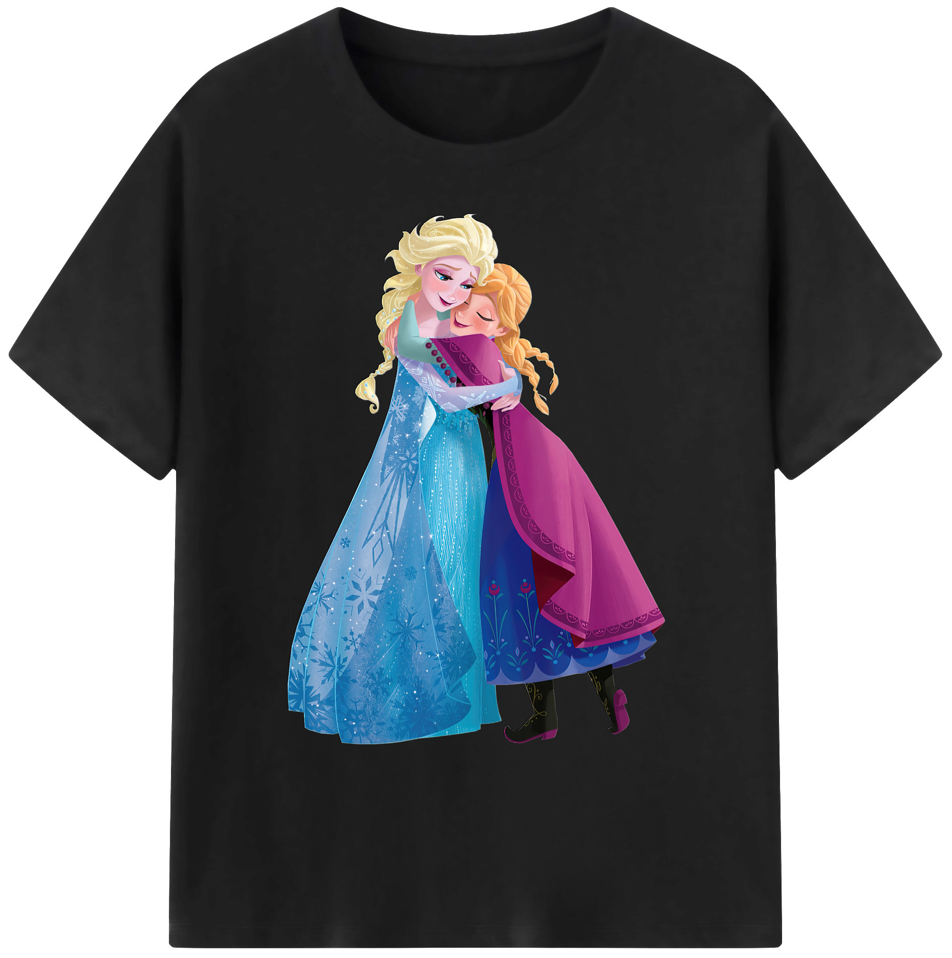 （画像用） アナと雪の女王 アンナ エルサ Frozen Anna Elsa 綿100％ メンズ半袖Tシャツ｜肌触りやわらか＆通気性