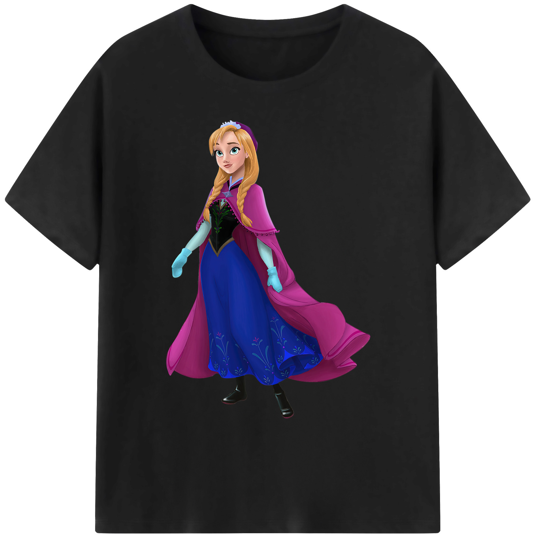 （画像用） アナと雪の女王 アンナ エルサ Frozen Anna Elsa 綿100％ メンズ半袖Tシャツ｜肌触りやわらか＆通気性