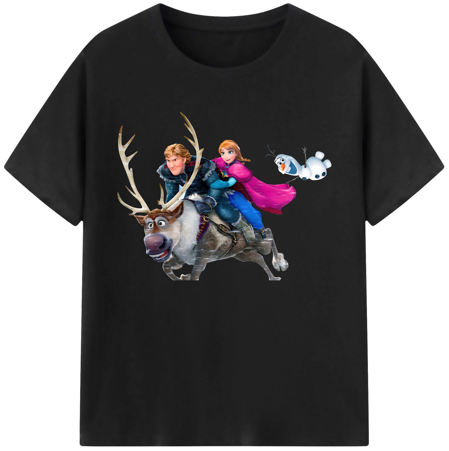 （画像用） アナと雪の女王 アンナ エルサ Frozen Anna Elsa 綿100％ メンズ半袖Tシャツ｜肌触りやわらか＆通気性