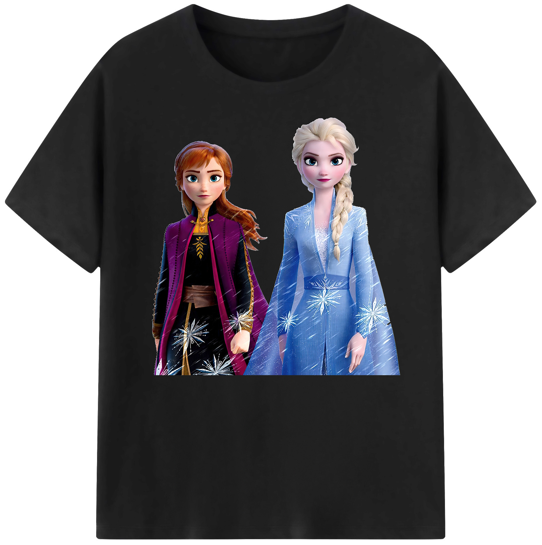 （画像用） アナと雪の女王 アンナ エルサ Frozen Anna Elsa 綿100％ メンズ半袖Tシャツ｜肌触りやわらか＆通気性