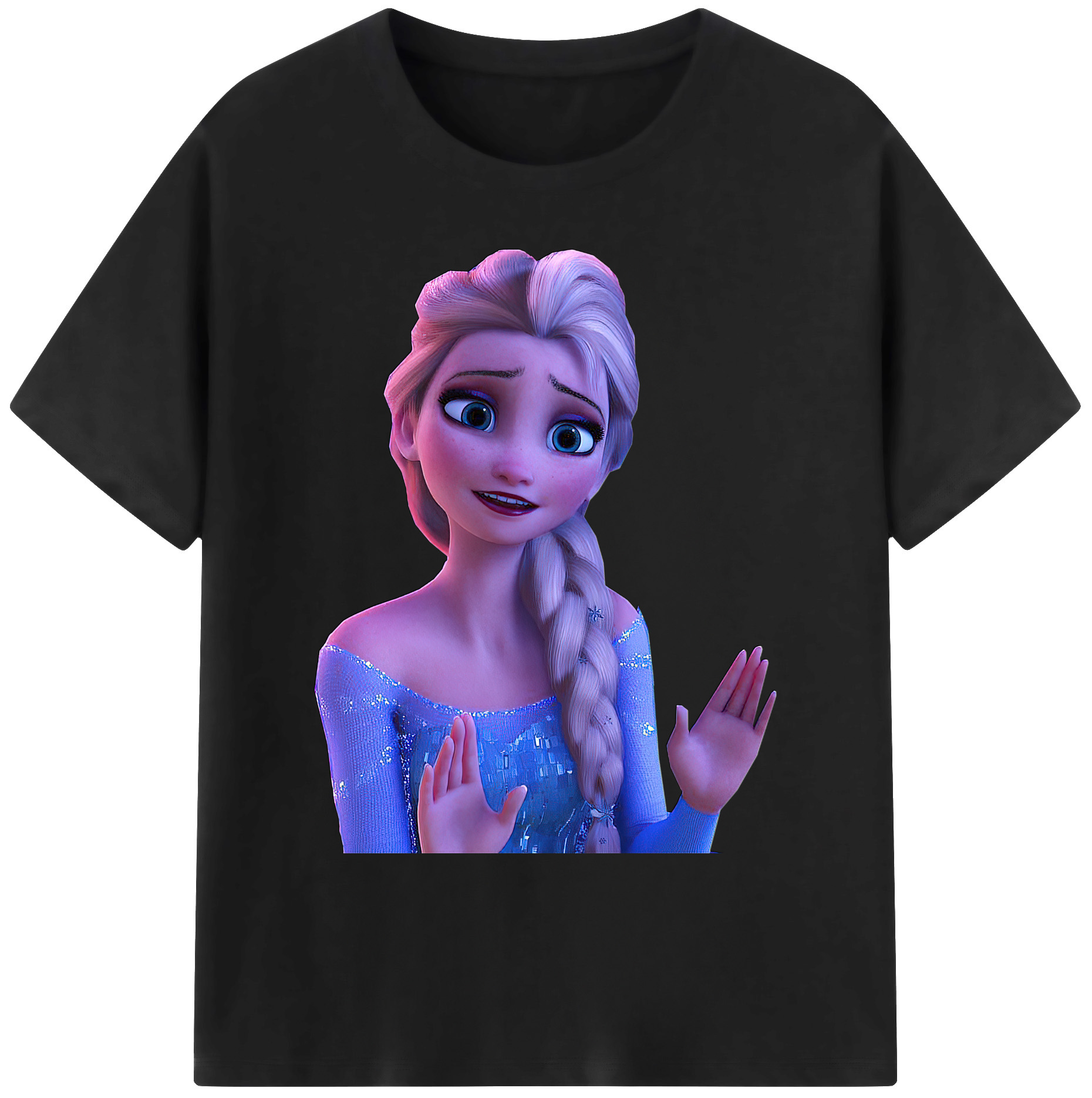 （画像用） アナと雪の女王 アンナ エルサ Frozen Anna Elsa 綿100％ メンズ半袖Tシャツ｜肌触りやわらか＆通気性