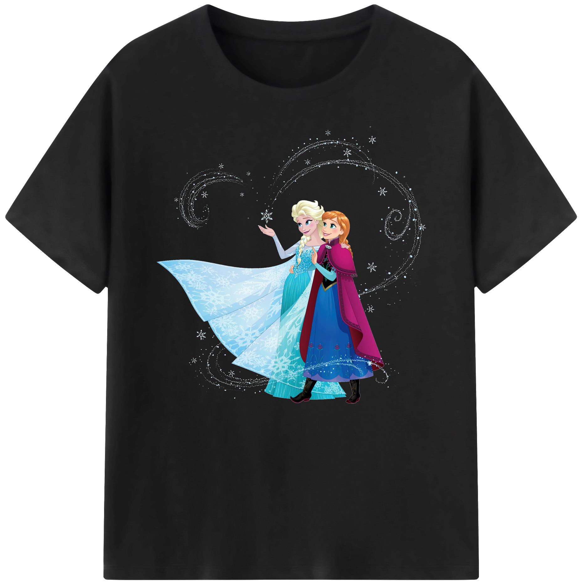 （画像用） アナと雪の女王 アンナ エルサ Frozen Anna Elsa 綿100％ メンズ半袖Tシャツ｜肌触りやわらか＆通気性