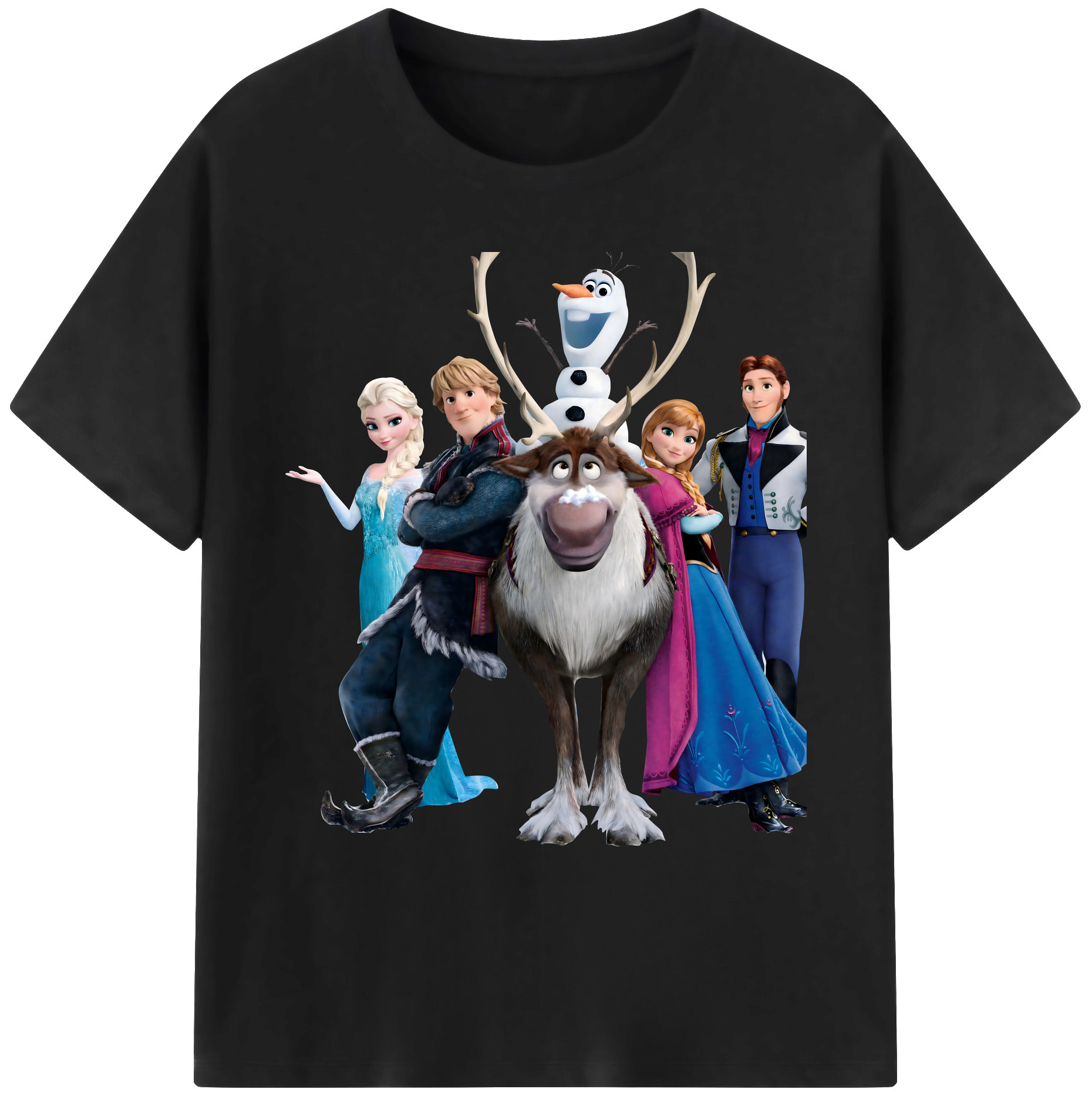 （画像用） アナと雪の女王 アンナ エルサ Frozen Anna Elsa 綿100％ メンズ半袖Tシャツ｜肌触りやわらか＆通気性