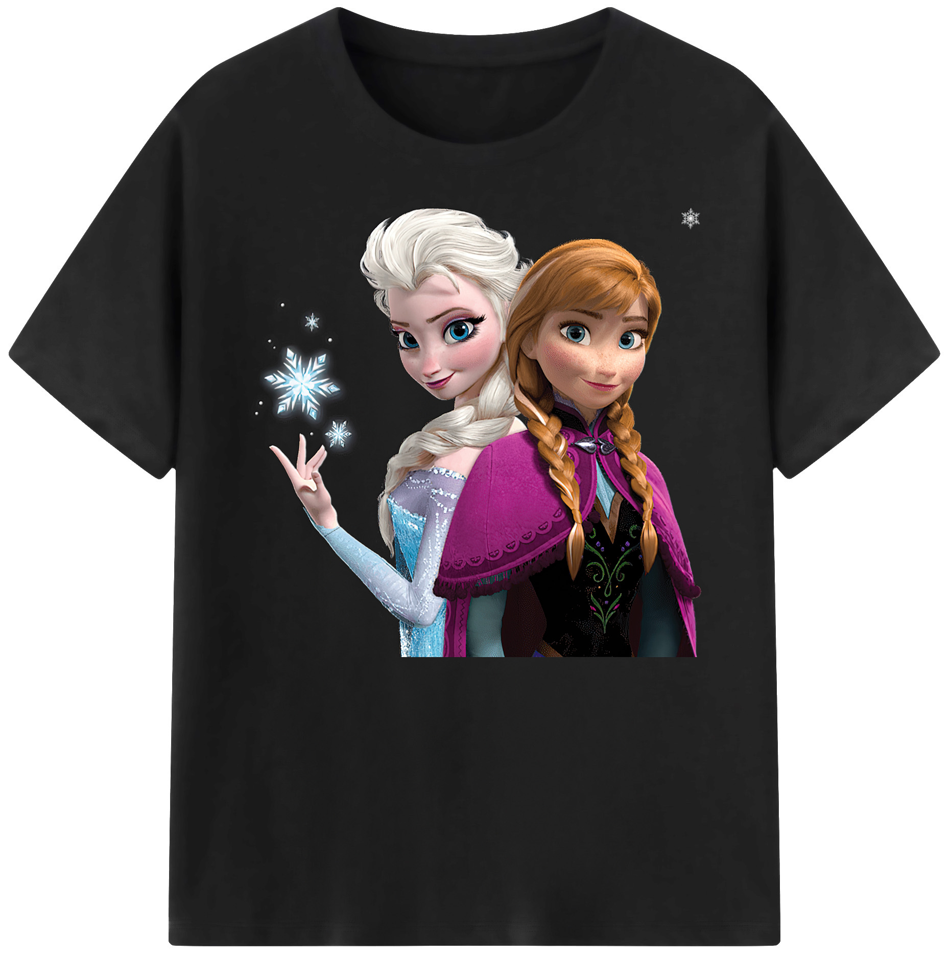 （画像用） アナと雪の女王 アンナ エルサ Frozen Anna Elsa 綿100％ メンズ半袖Tシャツ｜肌触りやわらか＆通気性