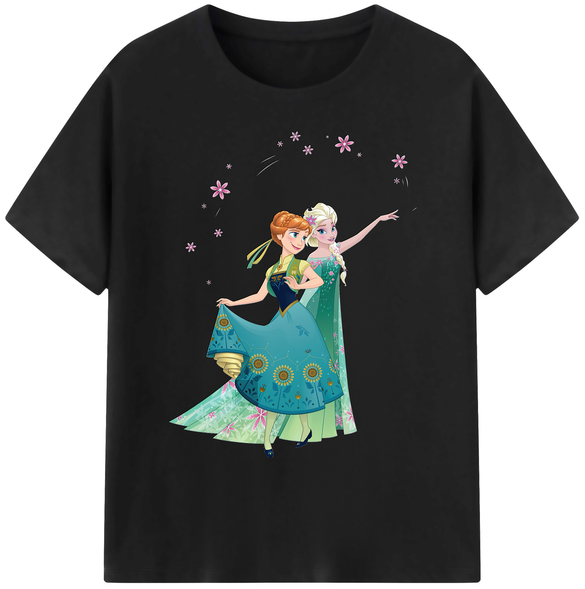 （画像用） アナと雪の女王 アンナ エルサ Frozen Anna Elsa 綿100％ メンズ半袖Tシャツ｜肌触りやわらか＆通気性