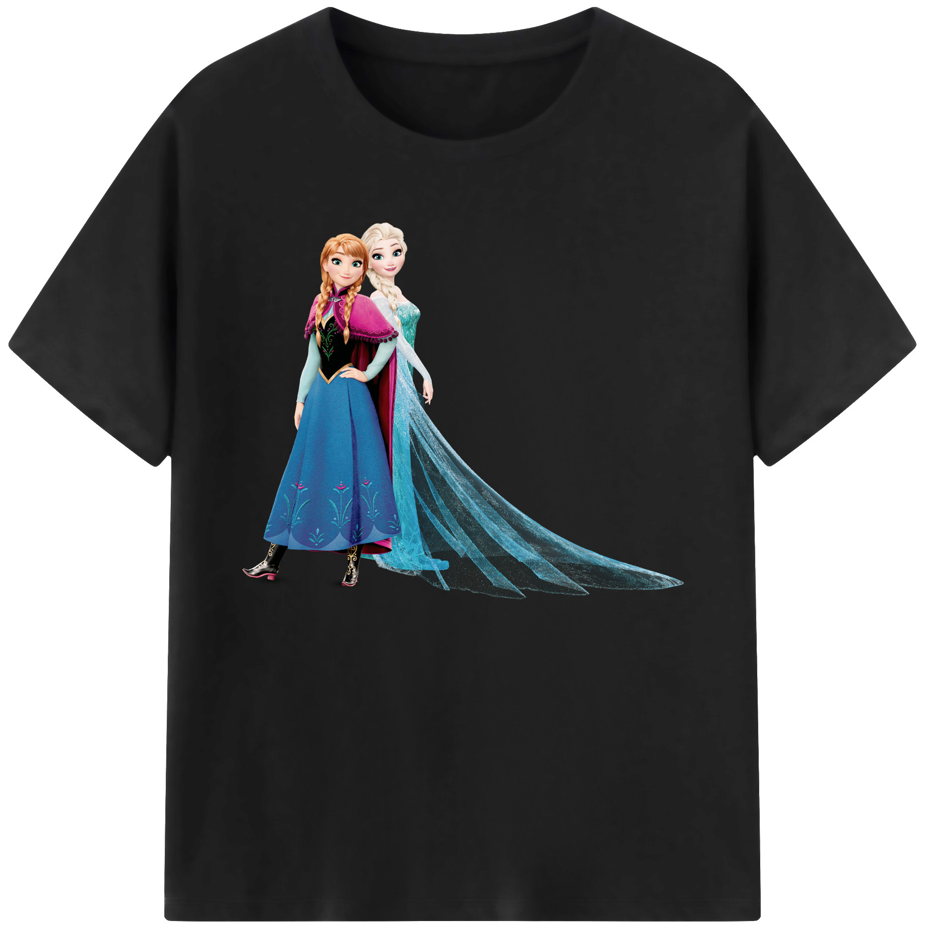 （画像用） アナと雪の女王 アンナ エルサ Frozen Anna Elsa 綿100％ メンズ半袖Tシャツ｜肌触りやわらか＆通気性