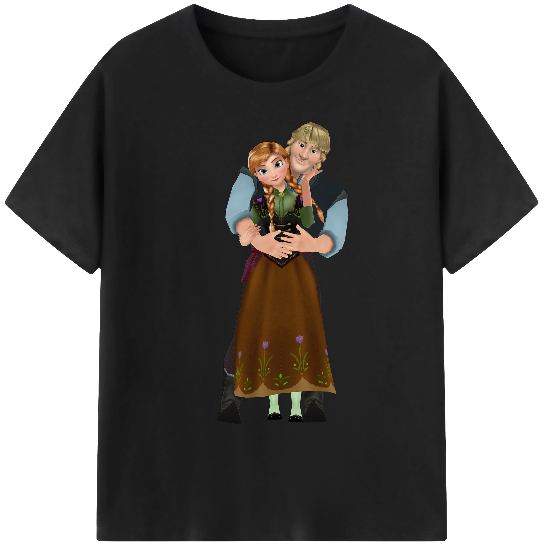 （画像用） アナと雪の女王 アンナ エルサ Frozen Anna Elsa 綿100％ メンズ半袖Tシャツ｜肌触りやわらか＆通気性