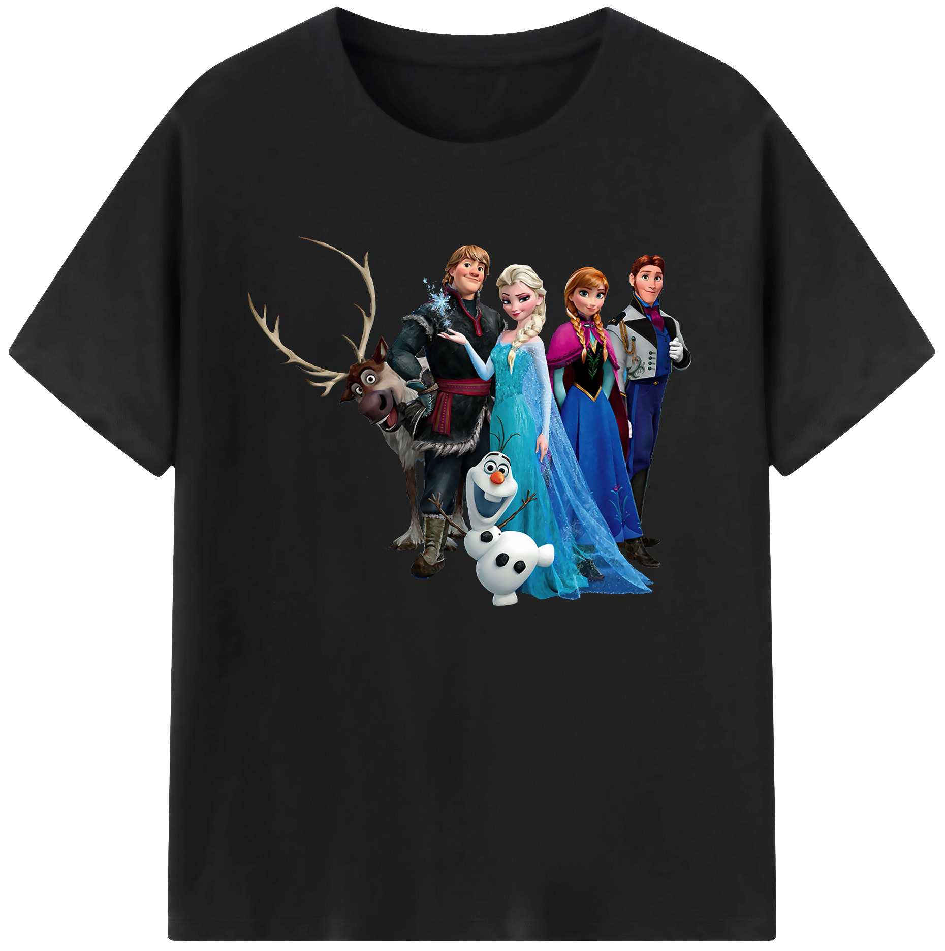 （画像用） アナと雪の女王 アンナ エルサ Frozen Anna Elsa 綿100％ メンズ半袖Tシャツ｜肌触りやわらか＆通気性
